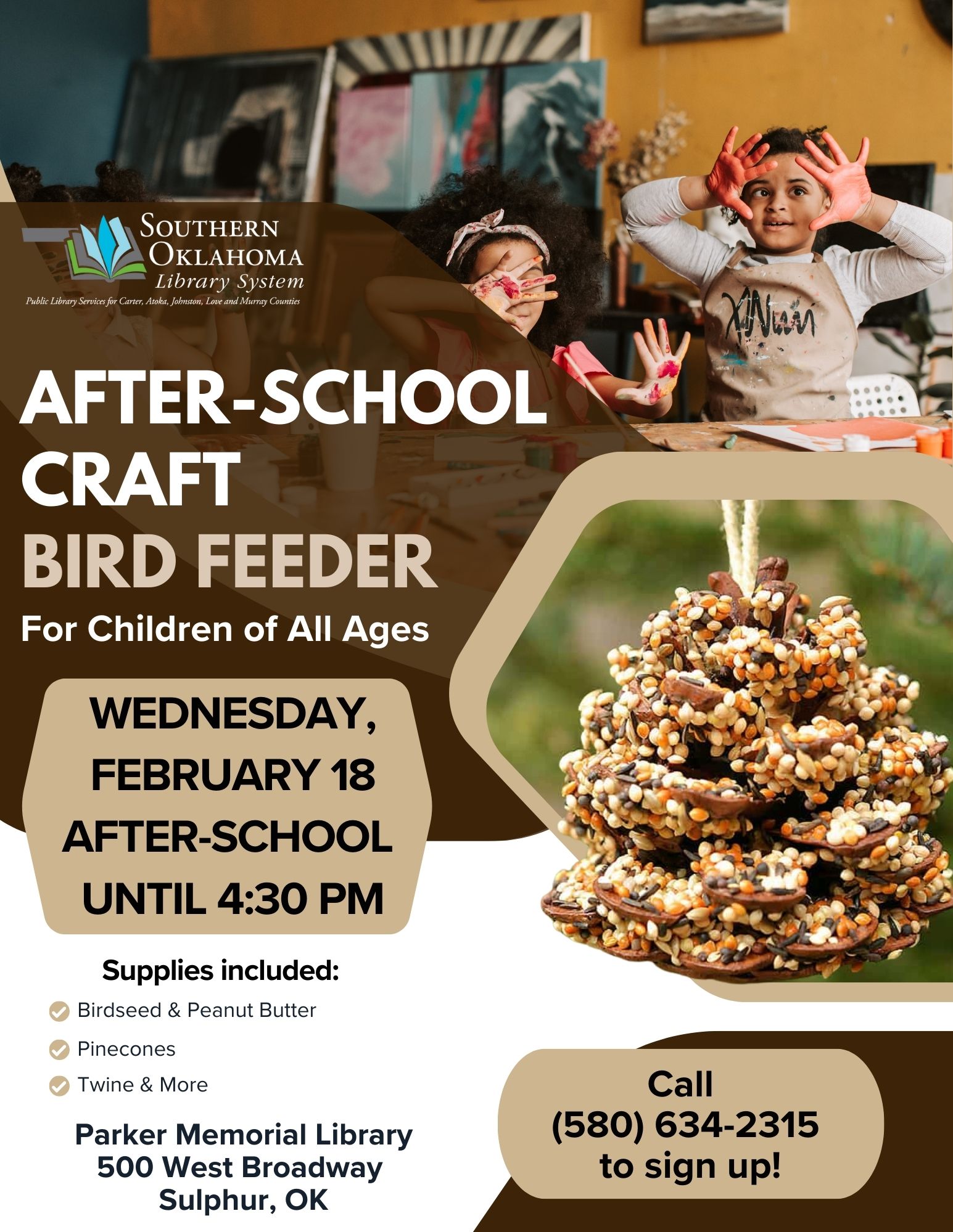 Bird Feeder Craft PML PR Flyer