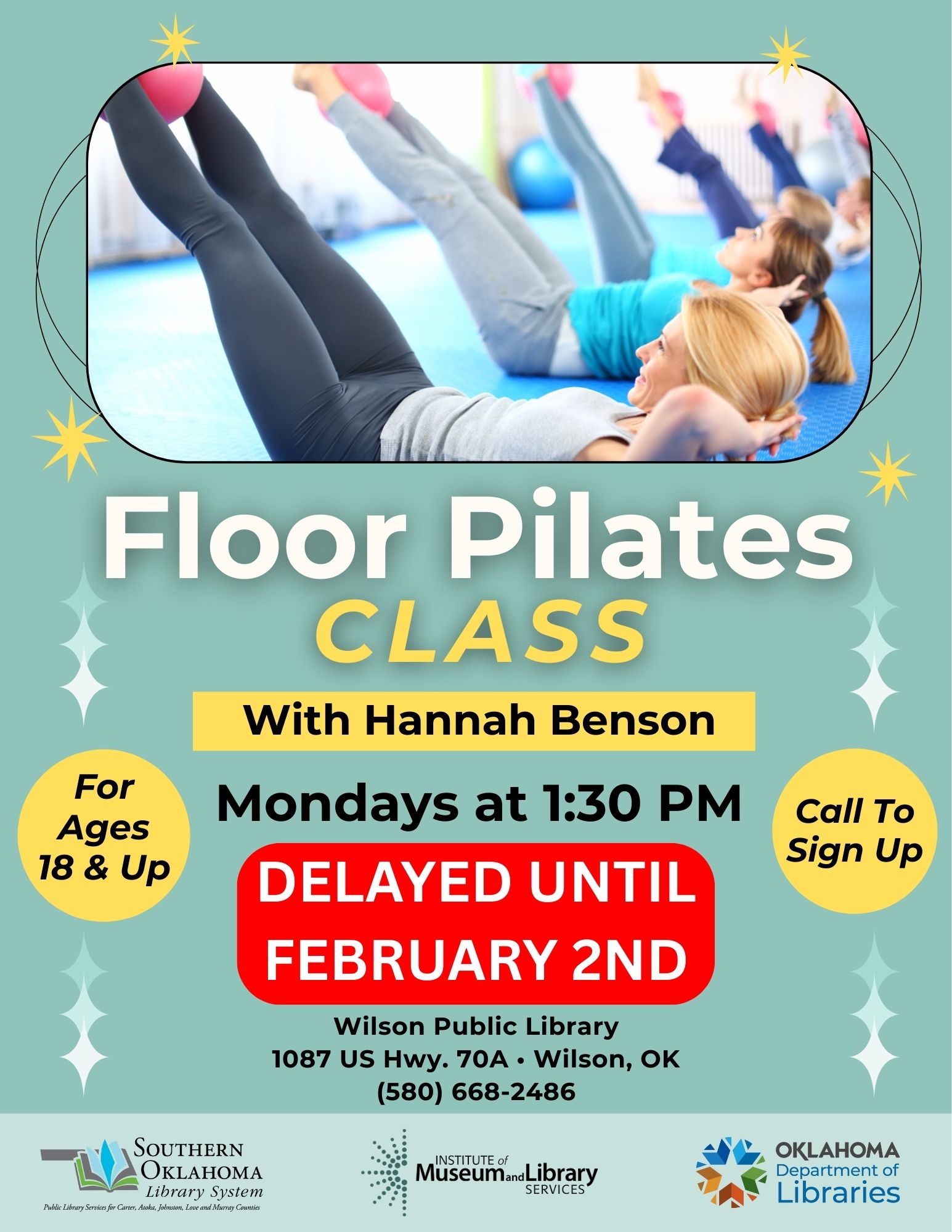 (Delayed) Floor Pilates Class WPL Flyer 2026