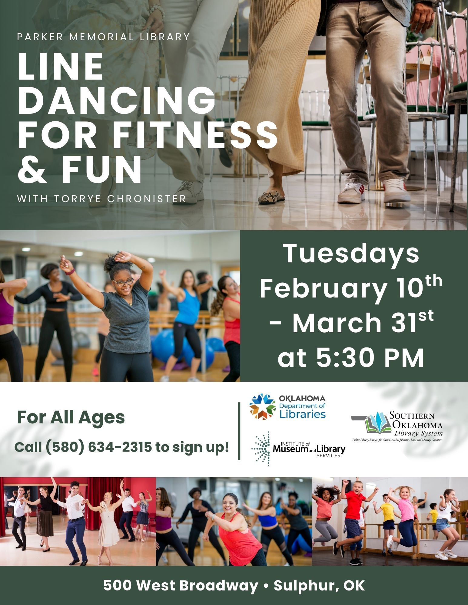 Line Dancing for Fitness and Fun PML 2026 PR Flyer