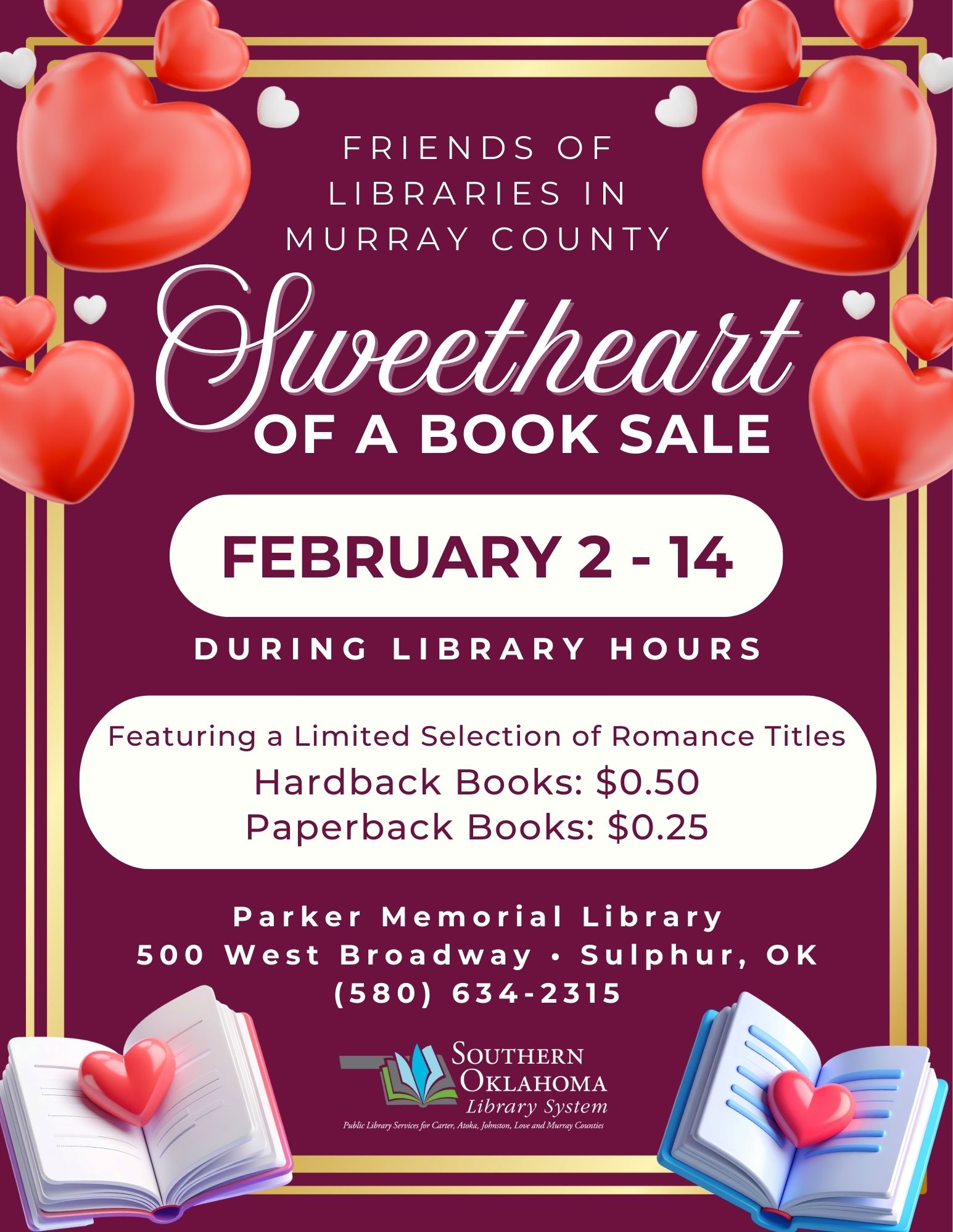Sweetheart of a Book Sale PML Flyer 2026