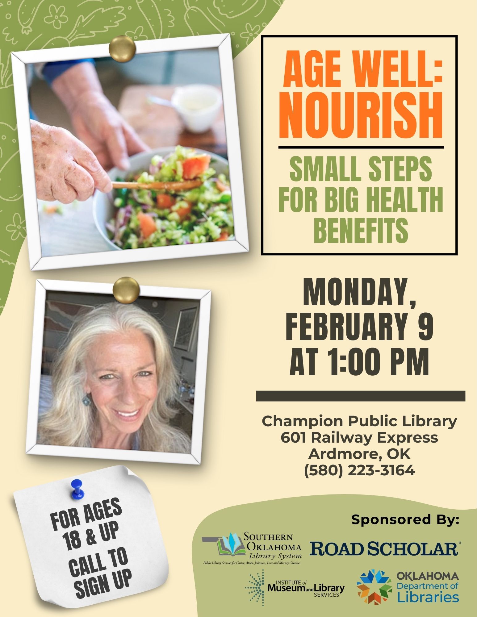 Rescheduled Age Well Nourish Lecture CPL Flyer 2026