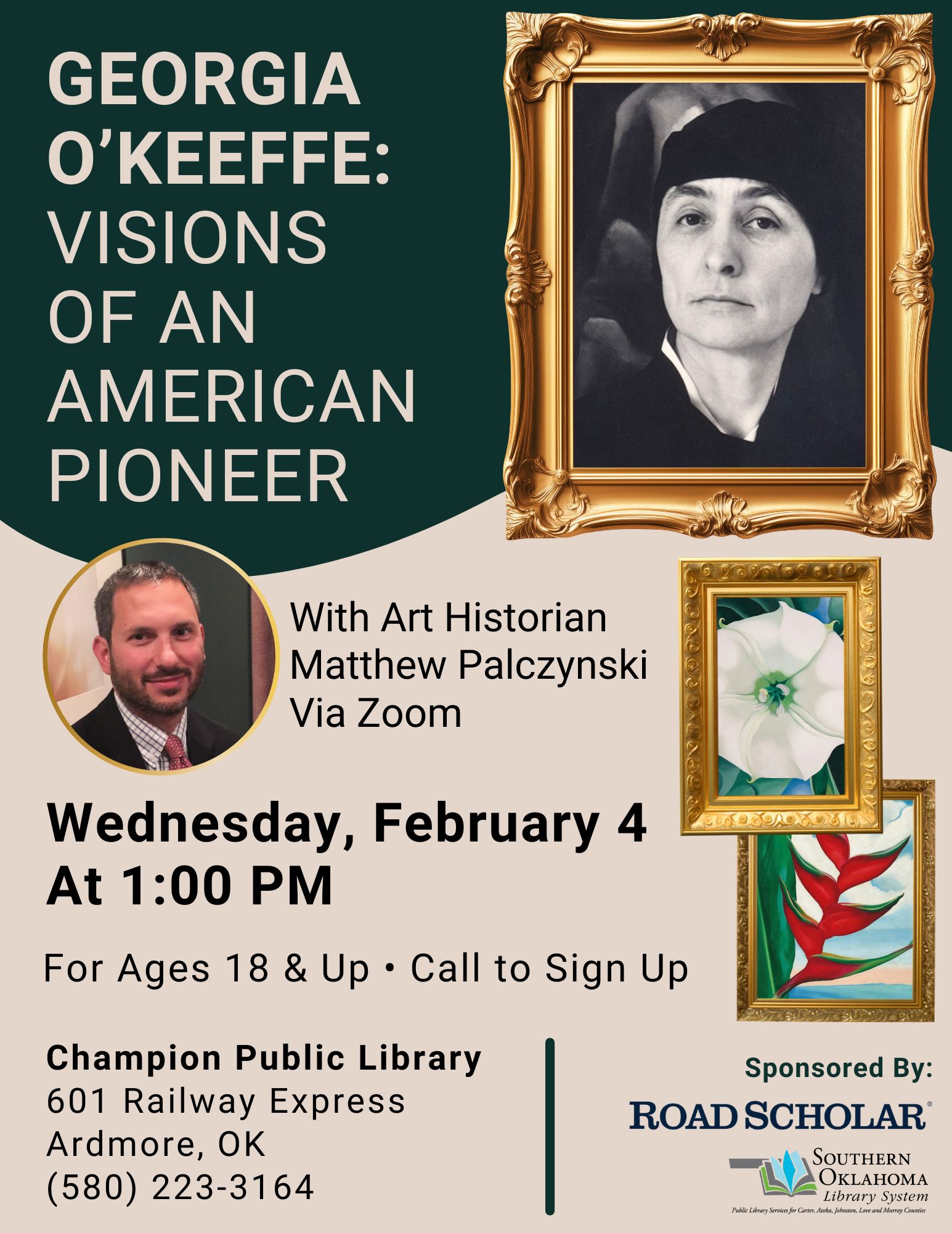 Rescheduled Georgia OKeeffe Lecture CPL Flyer 2026