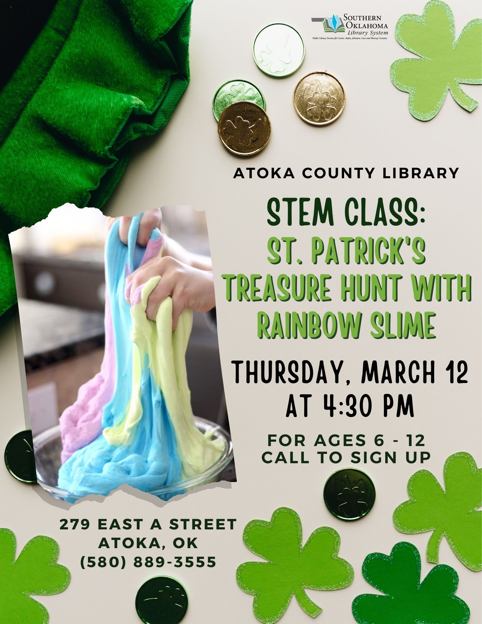 St Paddys Treasure Hunt Slime ACL Flyer 2026