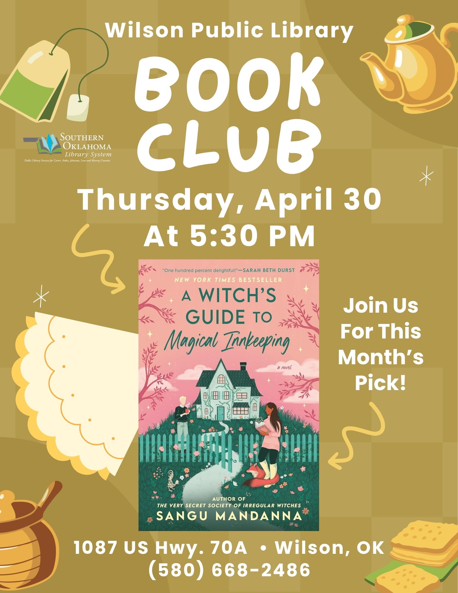 Book Club Witch's Guide to Magical Innkeeping WPL Flyer 2026