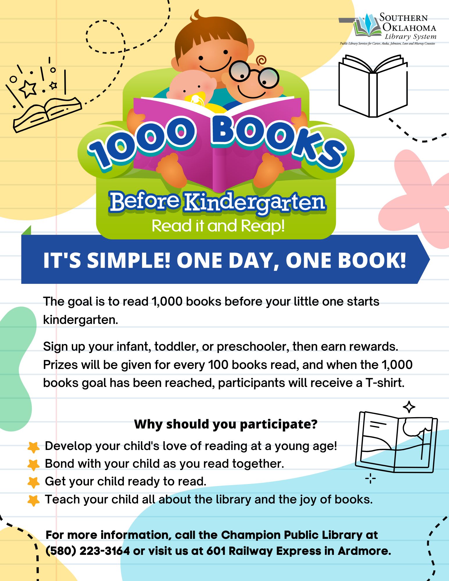 1000 Books Before Kindergarten Flyer CPL 2026