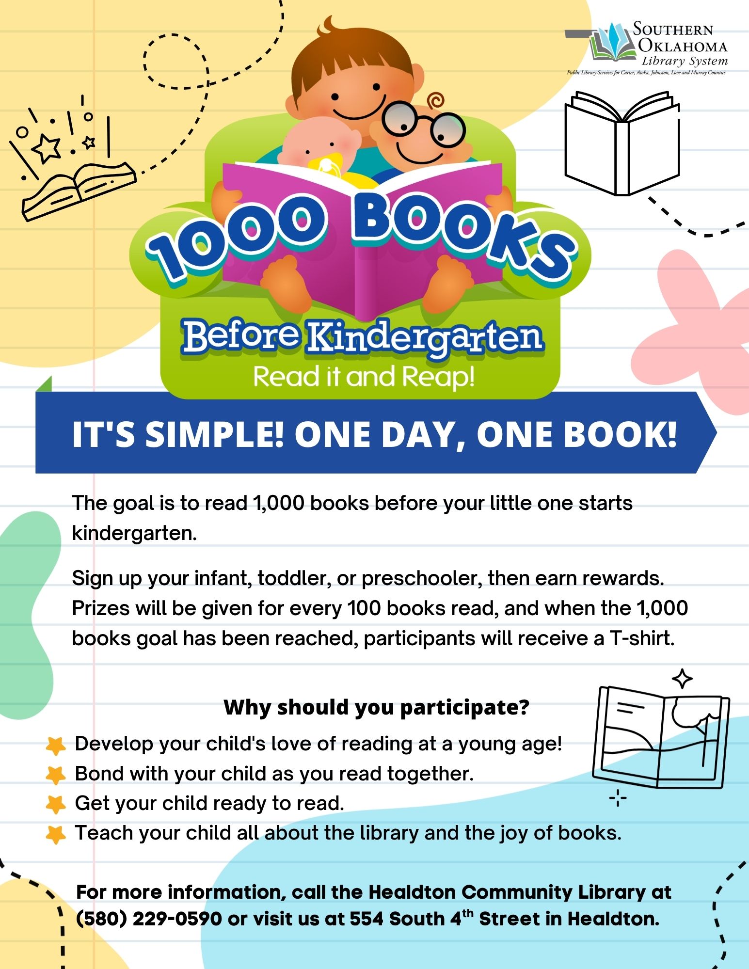 1000 Books Before Kindergarten Flyer HCL 2026