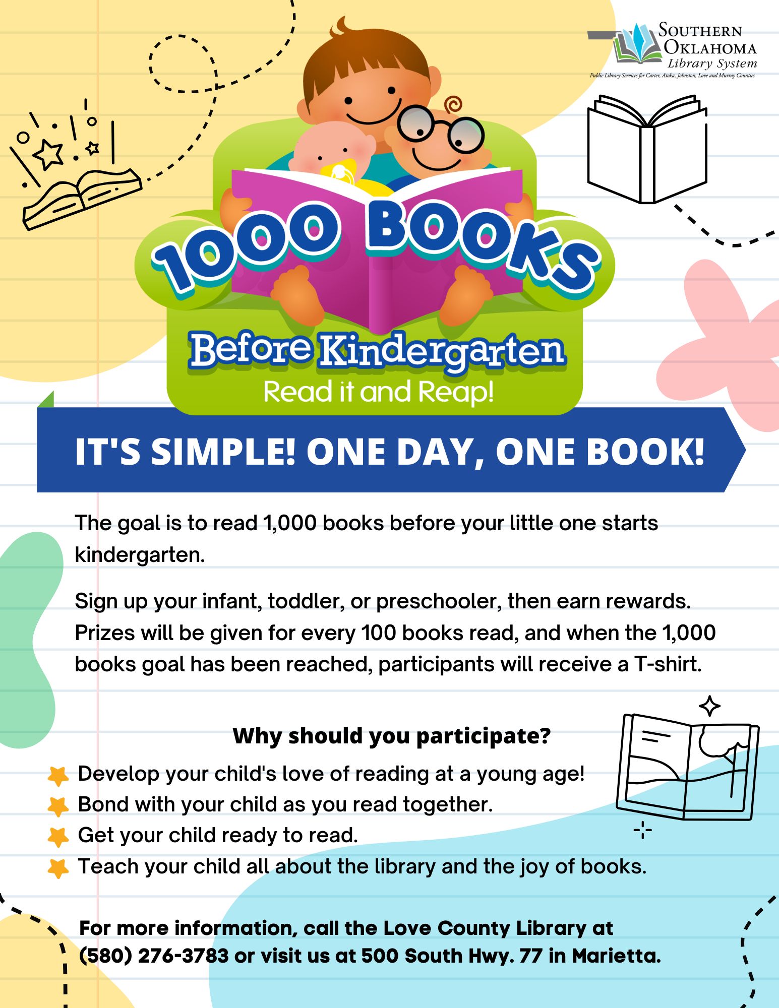1000 Books Before Kindergarten Flyer LCL 2026