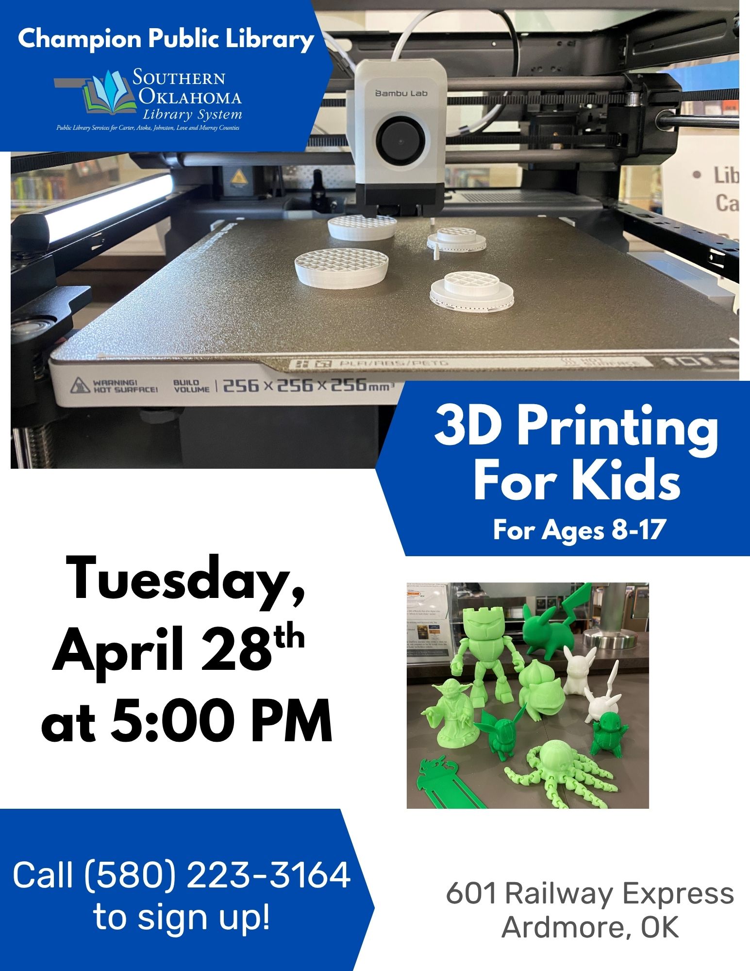 3D Printing Class for Kids CPL April 2026