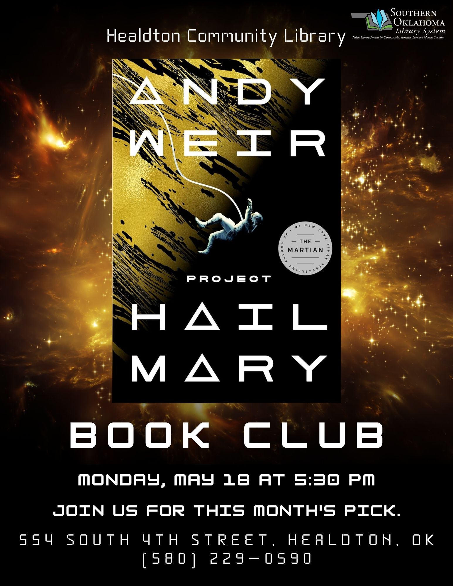 Book Club Project Hail Mary HCL Flyer 2025