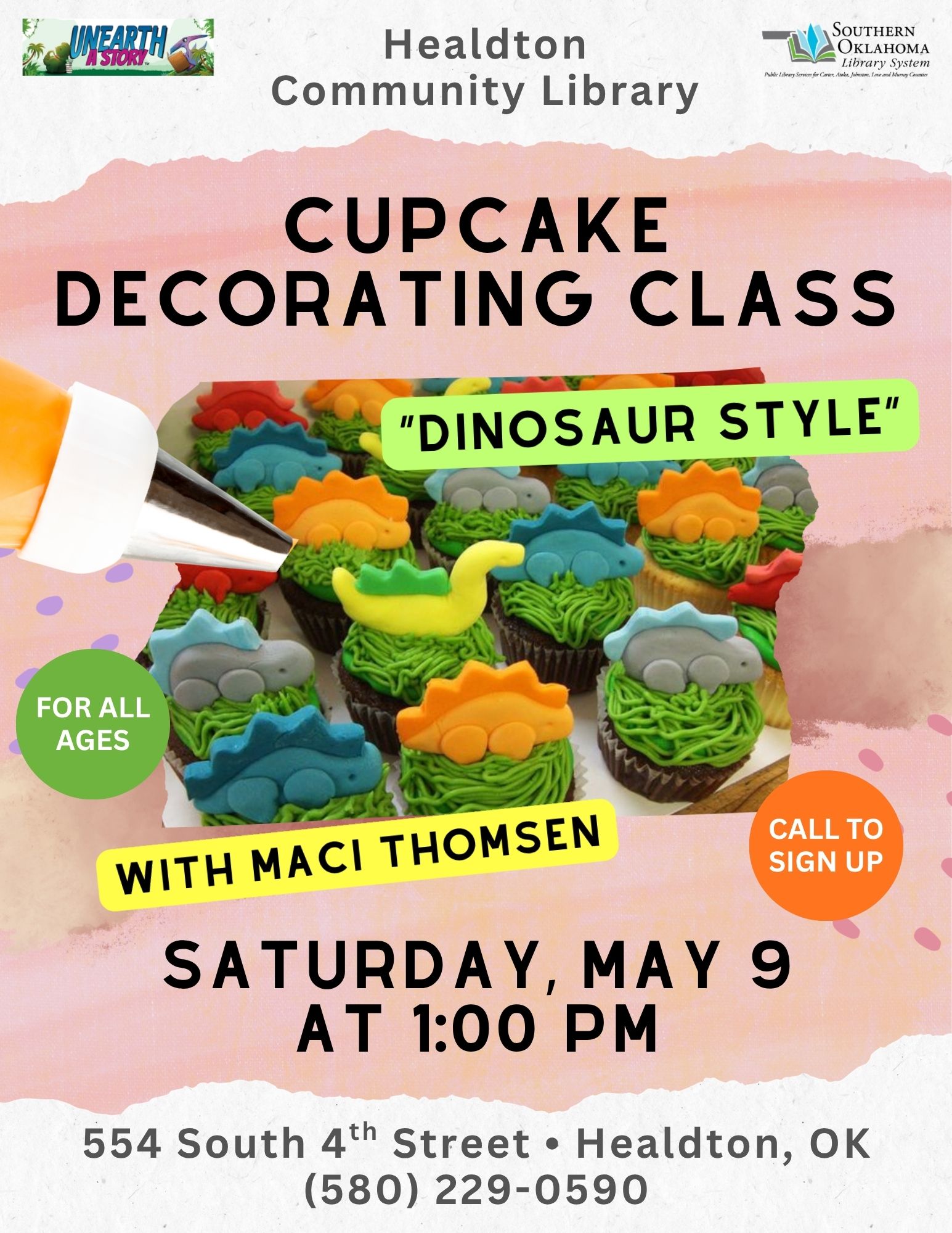 Cupcake Decorating Dino Style HCL Flyer SRP 2026