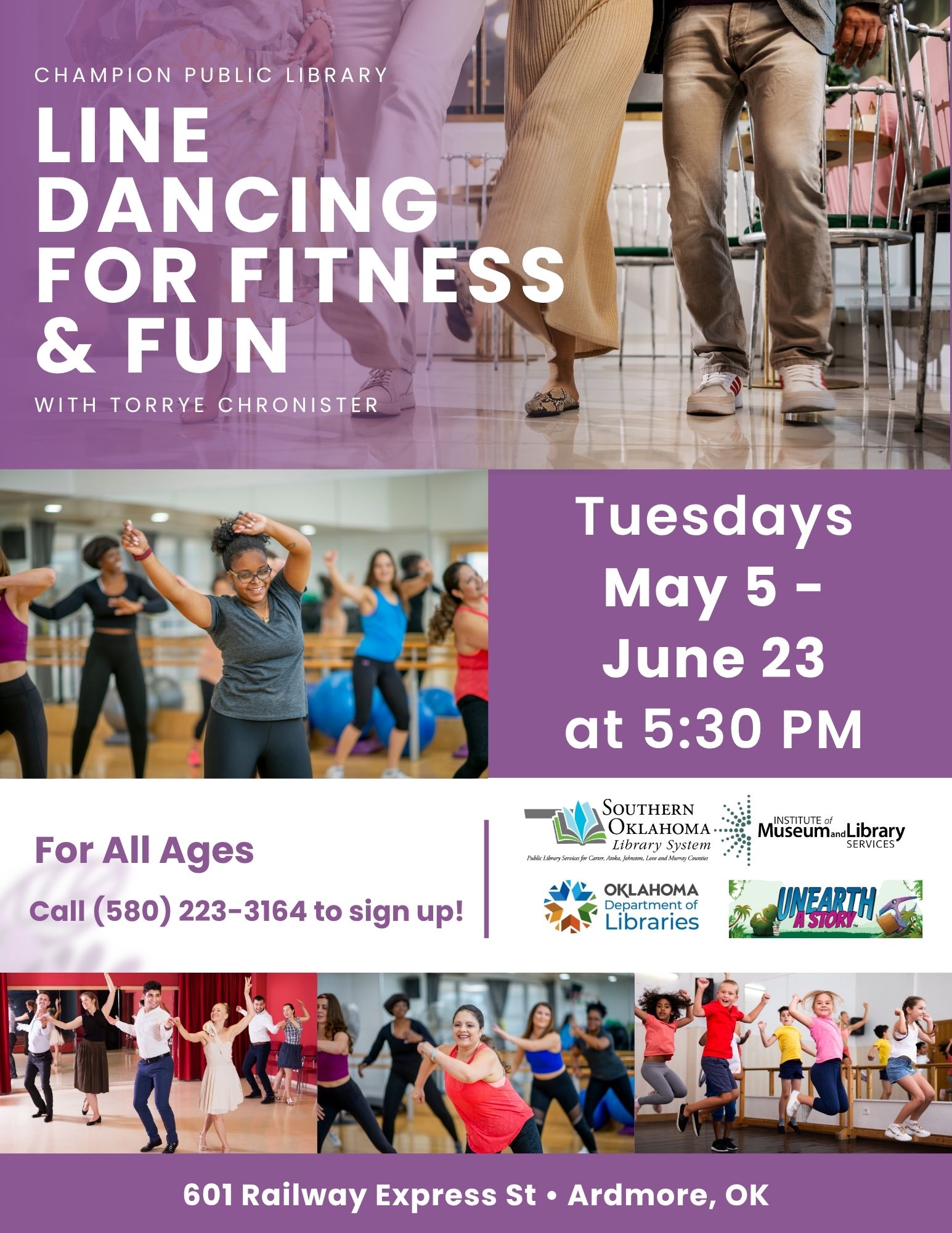 Line Dancing for Fitness and Fun CPL 2026 PR Flyer