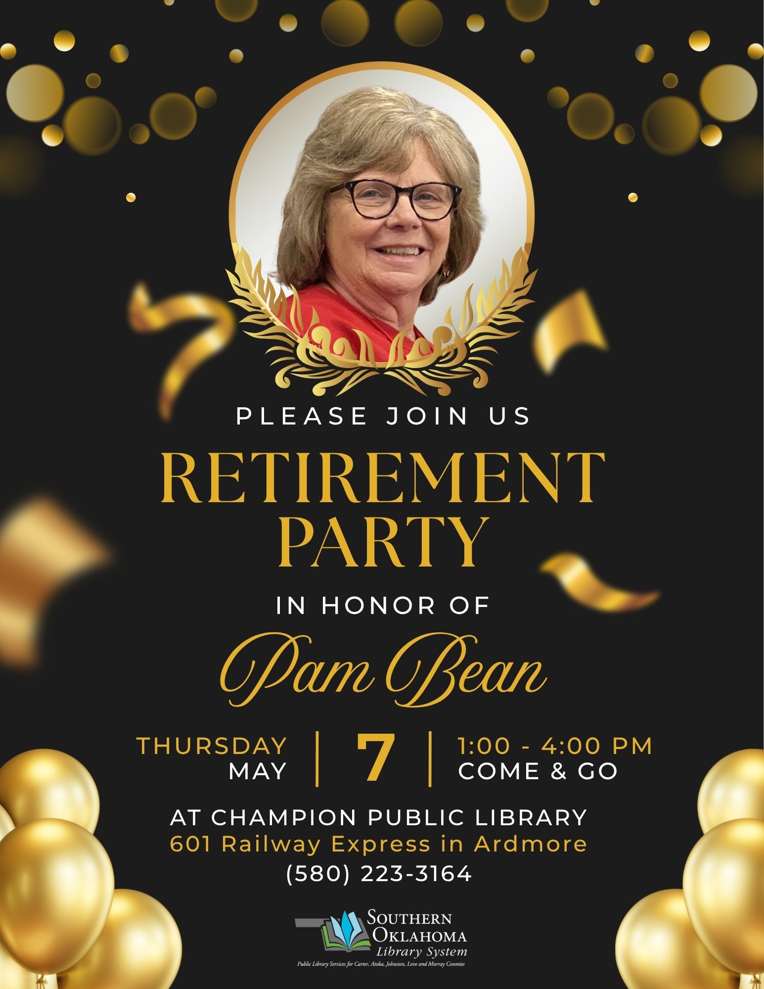 Pam Bean Retirement Party Flyer 2026