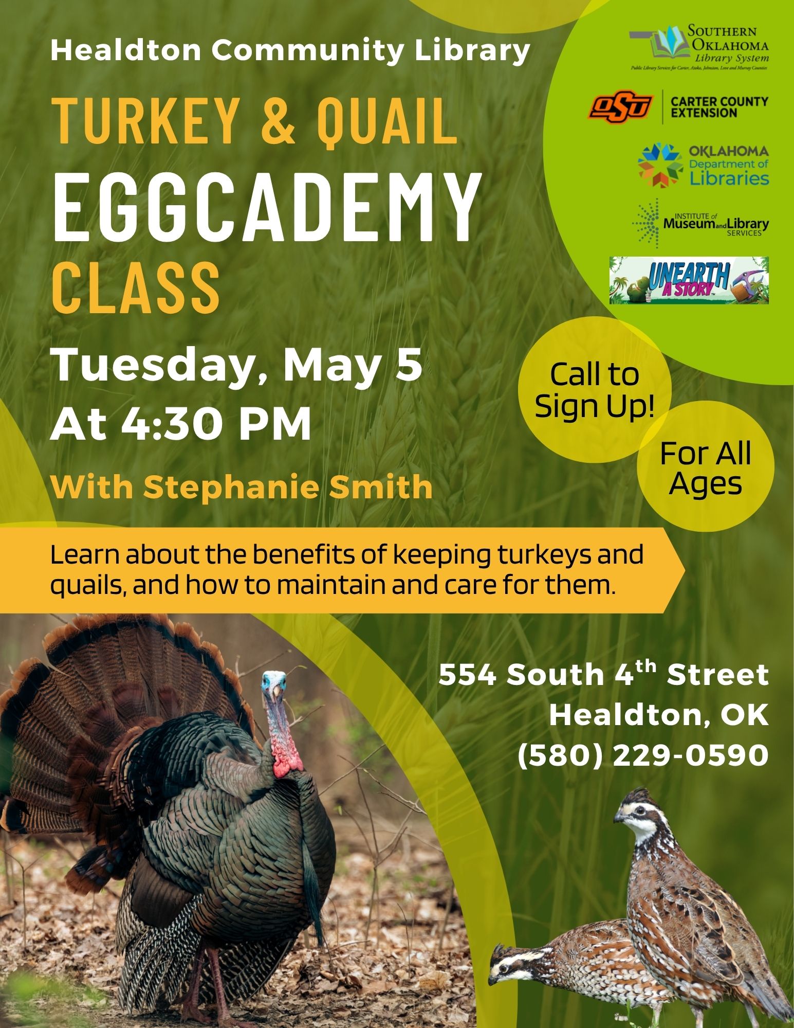 Turkey & Quail Eggcademy Class HCL SRP Flyer 2026