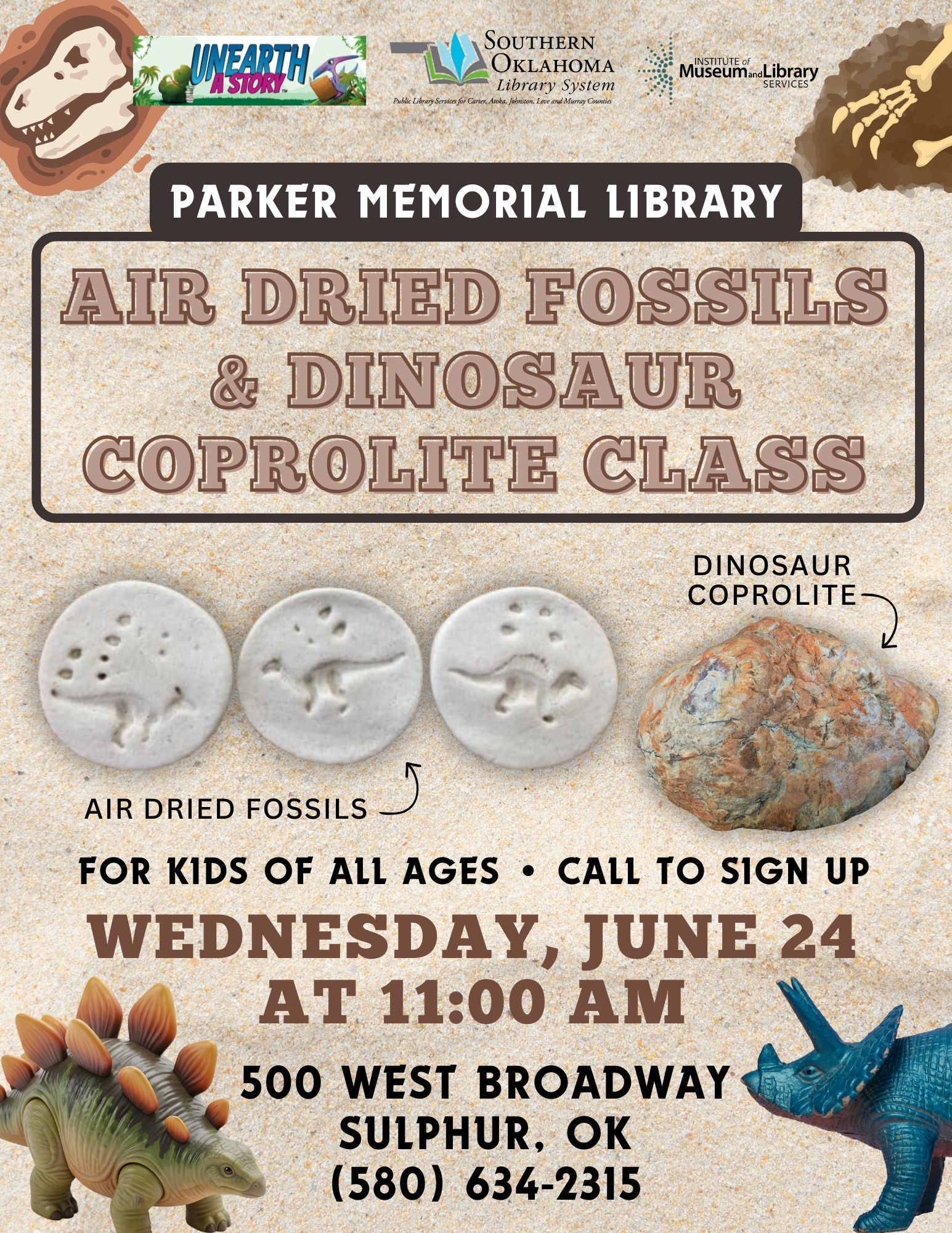 Air Dried Fossils & Dino Coprolite Class PML Flyer SRP 2026