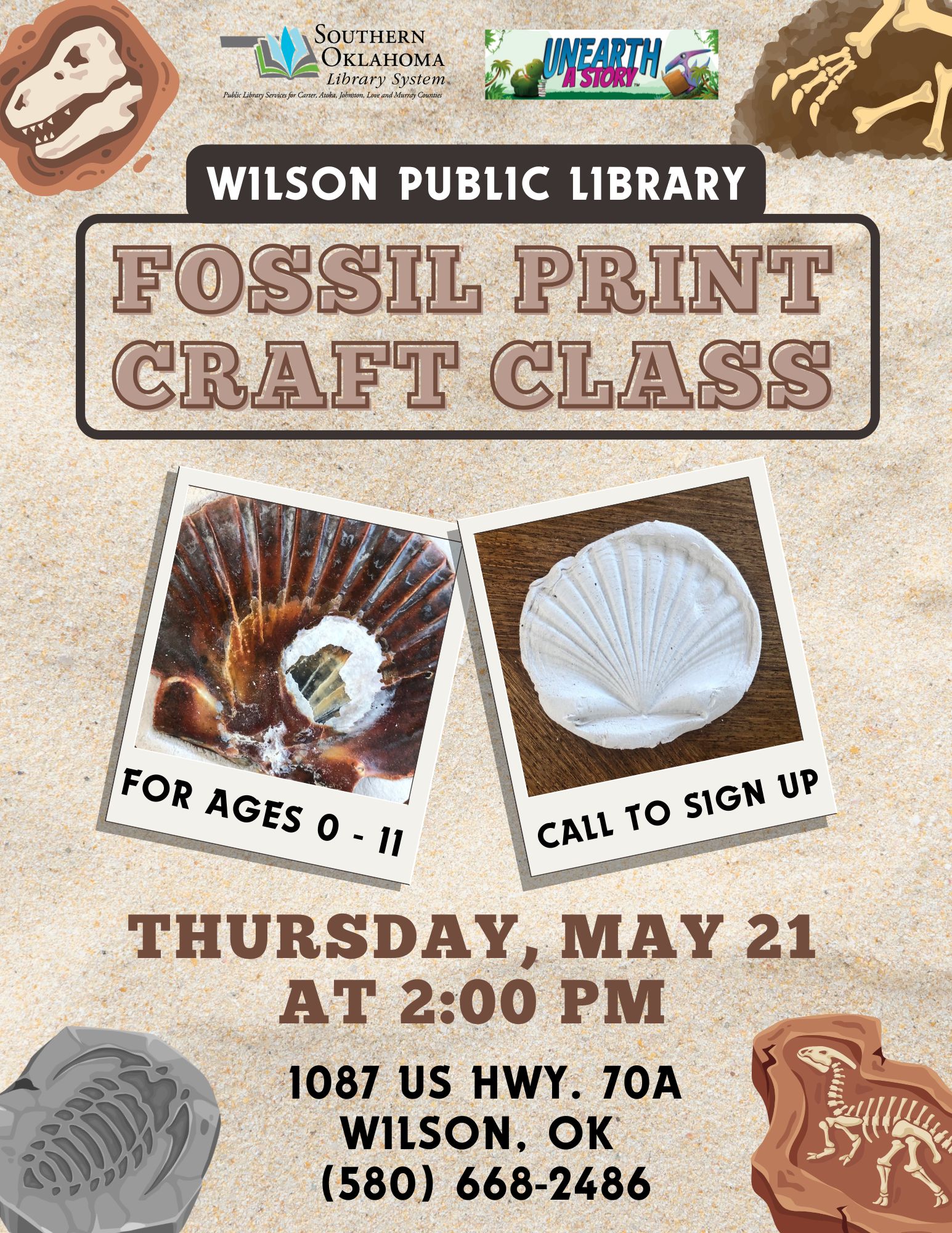 Fossil Print Craft Class WPL Flyer SRP 2026