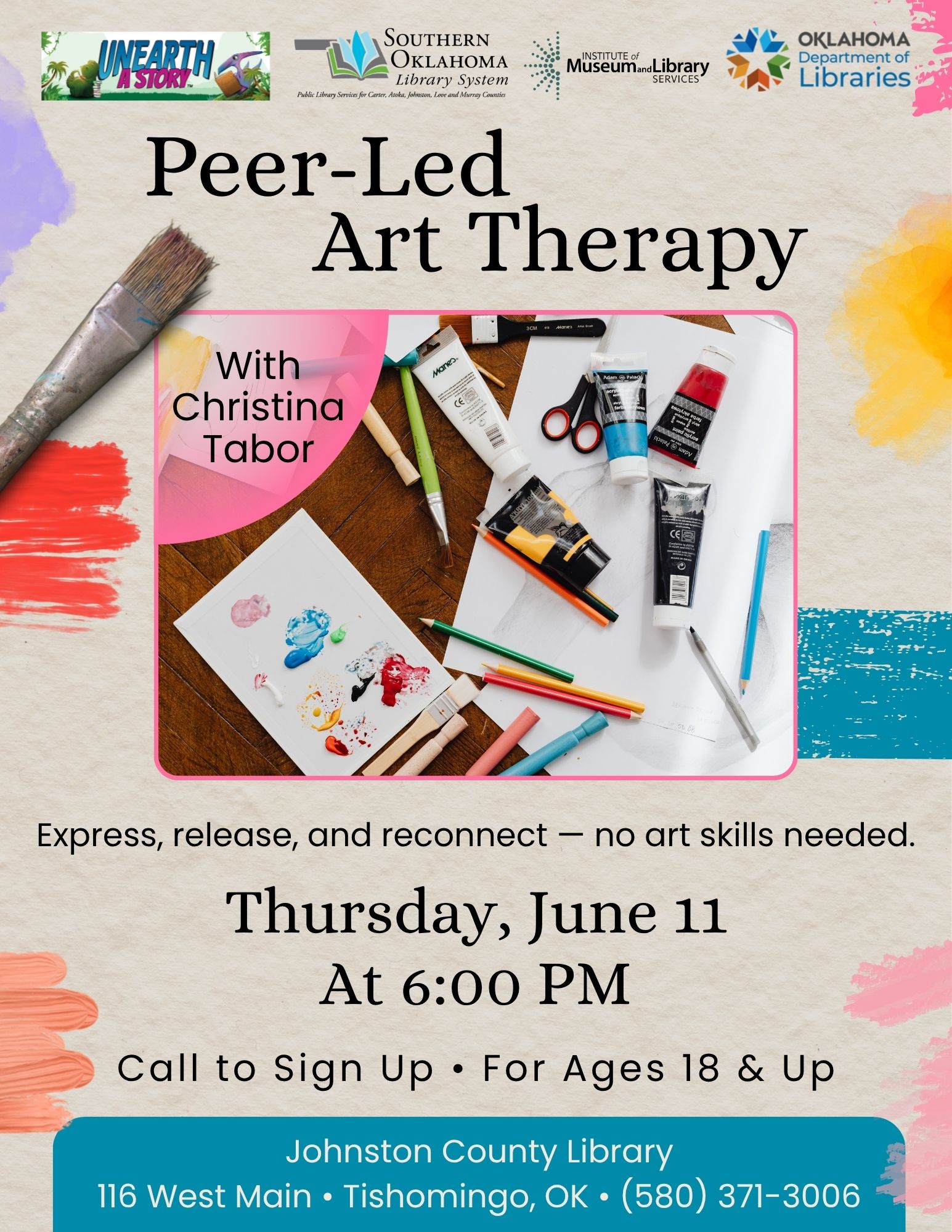 Peer-Led Art Therapy JCL June Flyer SRP 2026