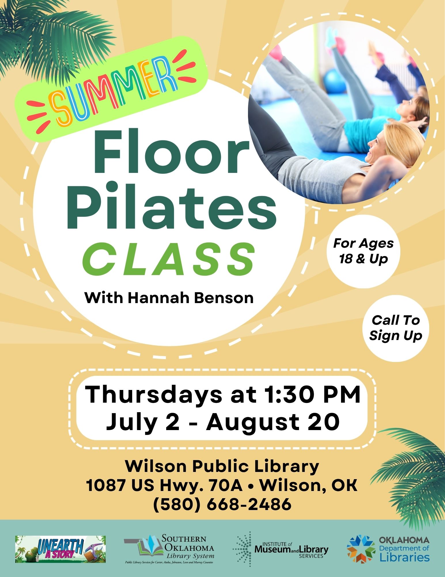 Summer Floor Pilates July-Aug Class WPL Flyer SRP 2026