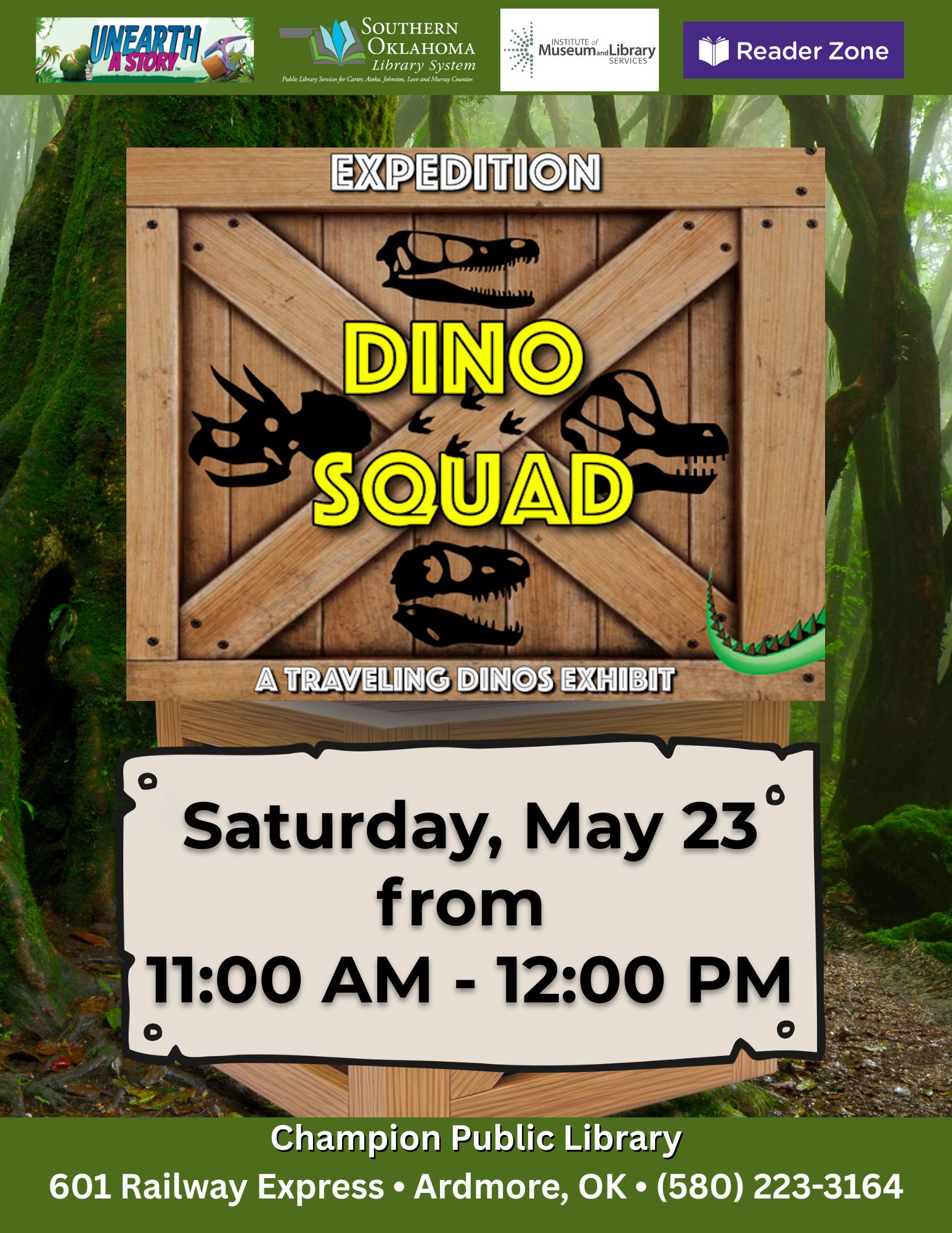 Traveling Dino Show CPL SRP 2026 Flyer PR