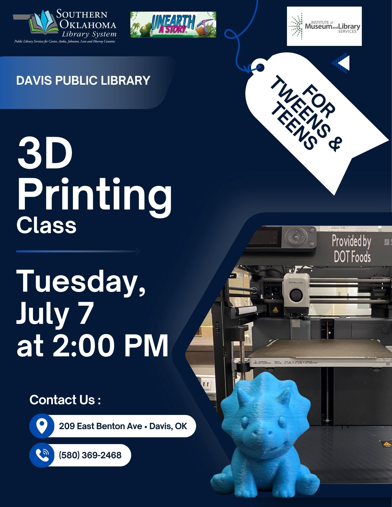 3D Printing Class DPL 2026 PR Flyer
