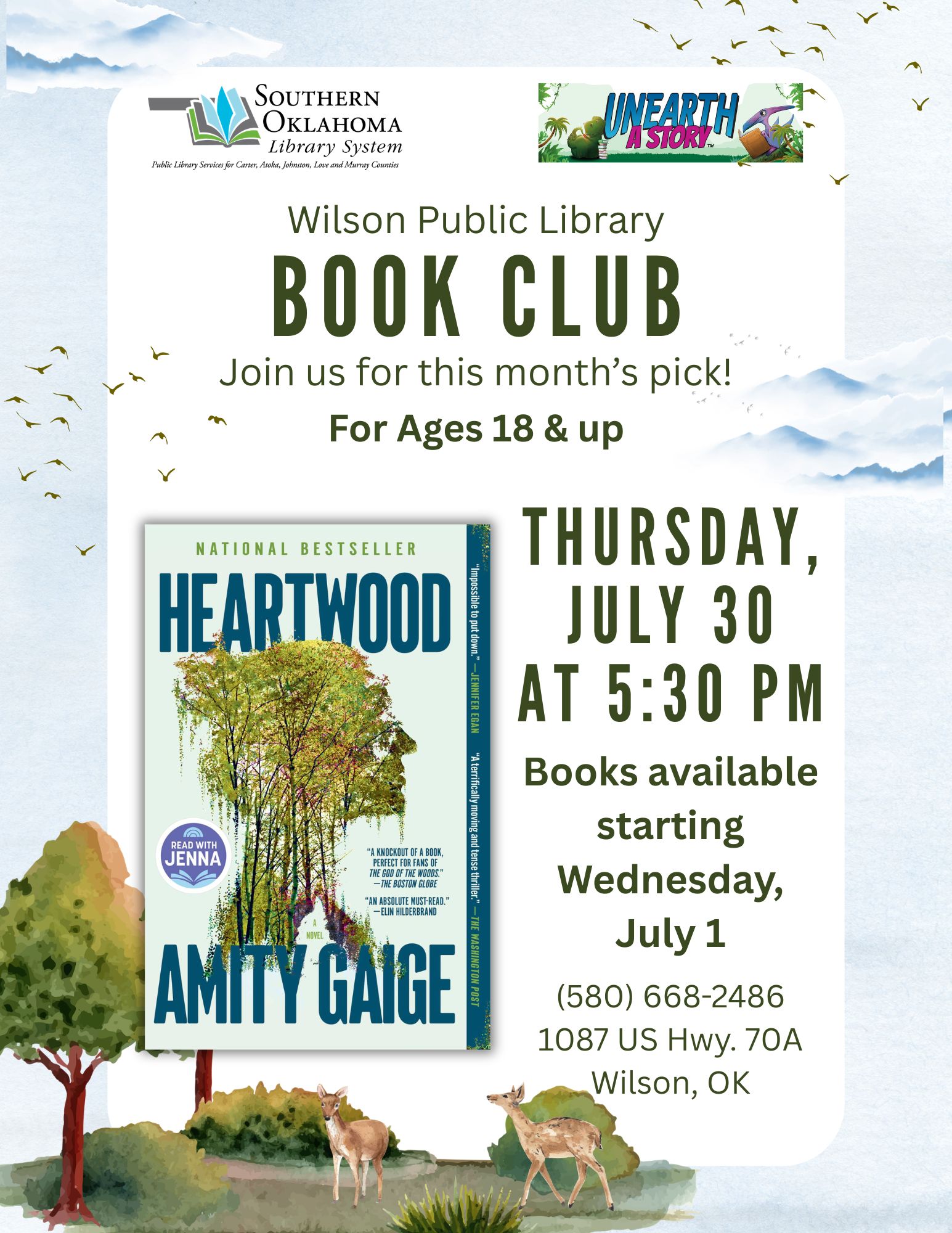 Book Club Heartwood WPL 2026 PR Flyer