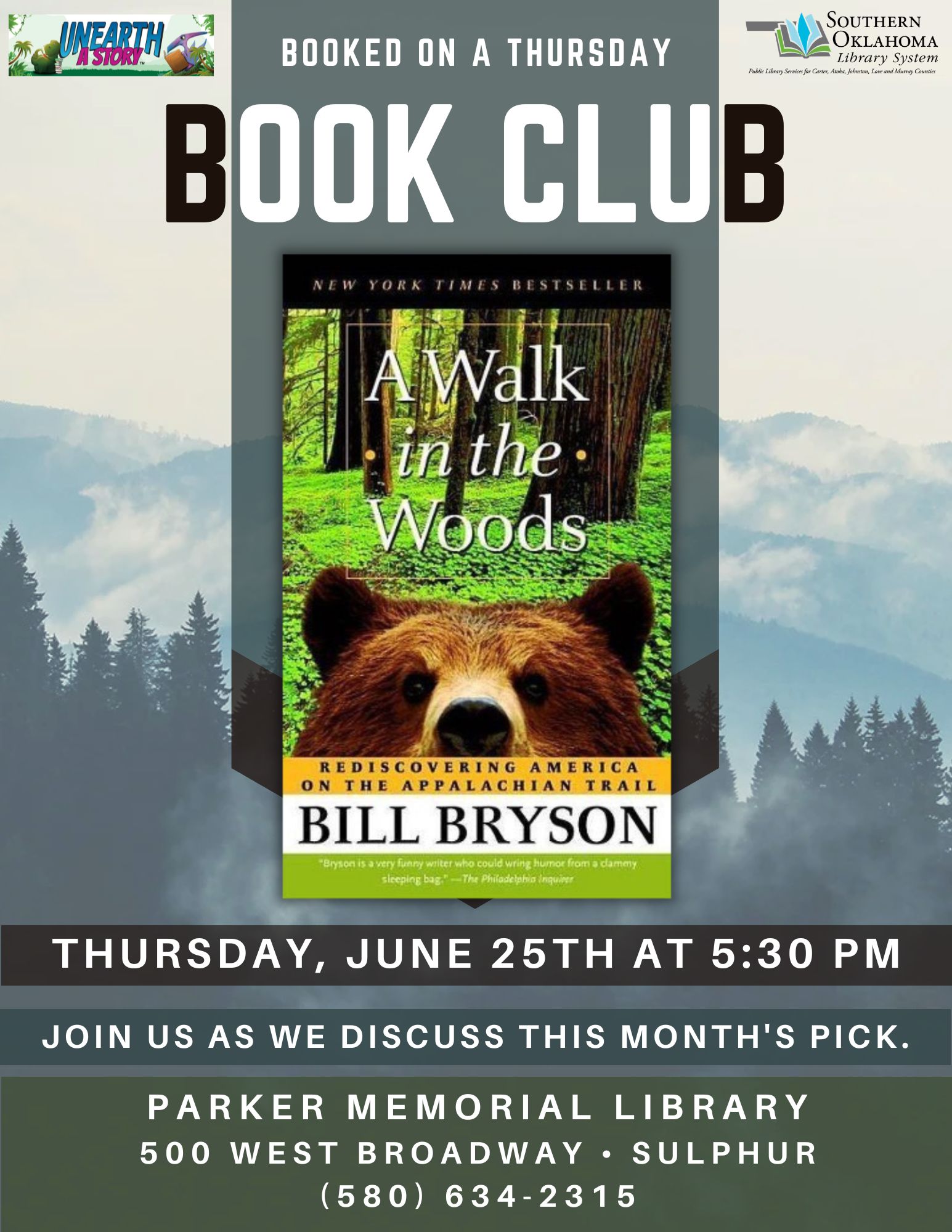Copy of Book Club A Walk in the Woods PML 2026 Flyer