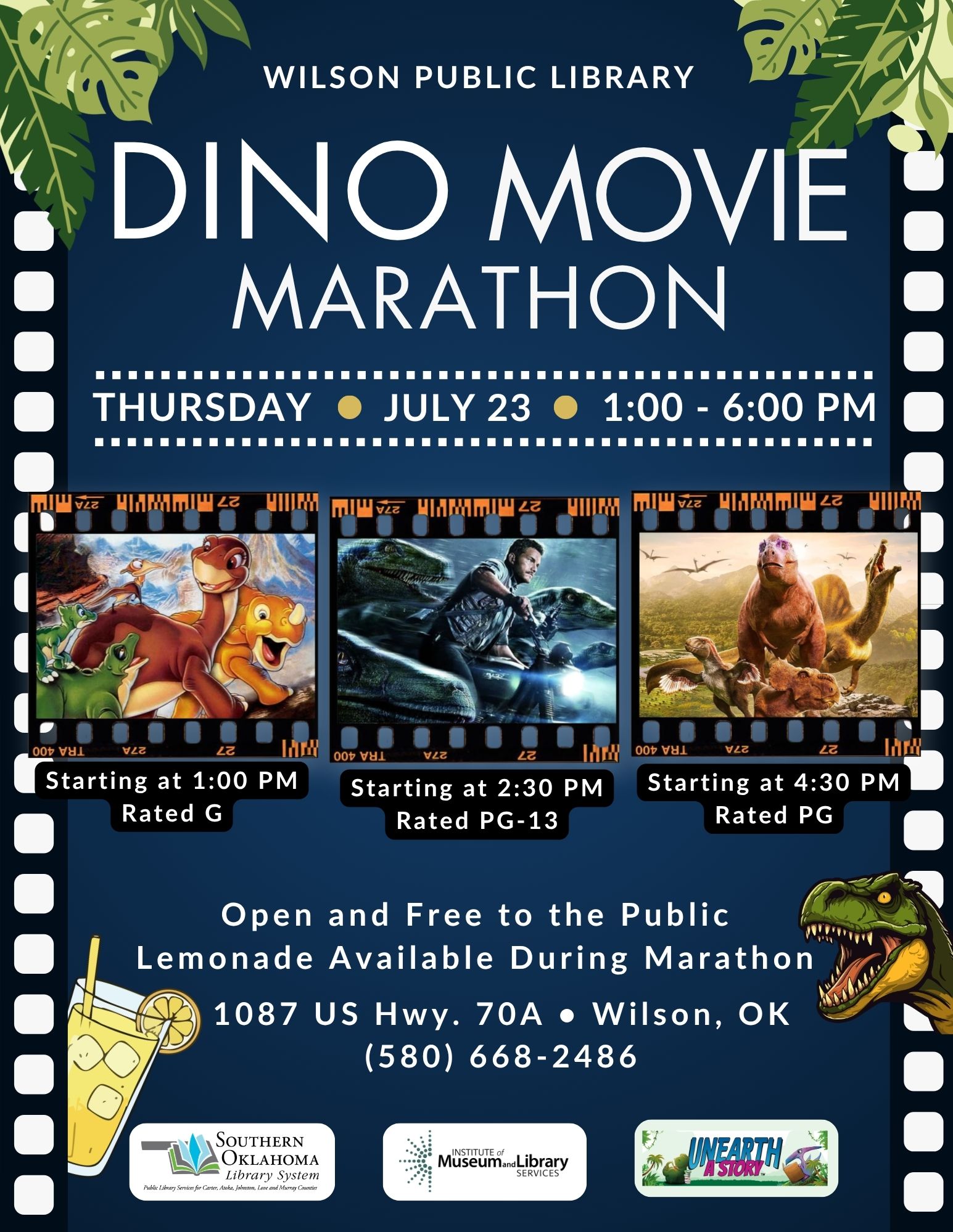 Dino Movie Marathon WPL Flyer 2026