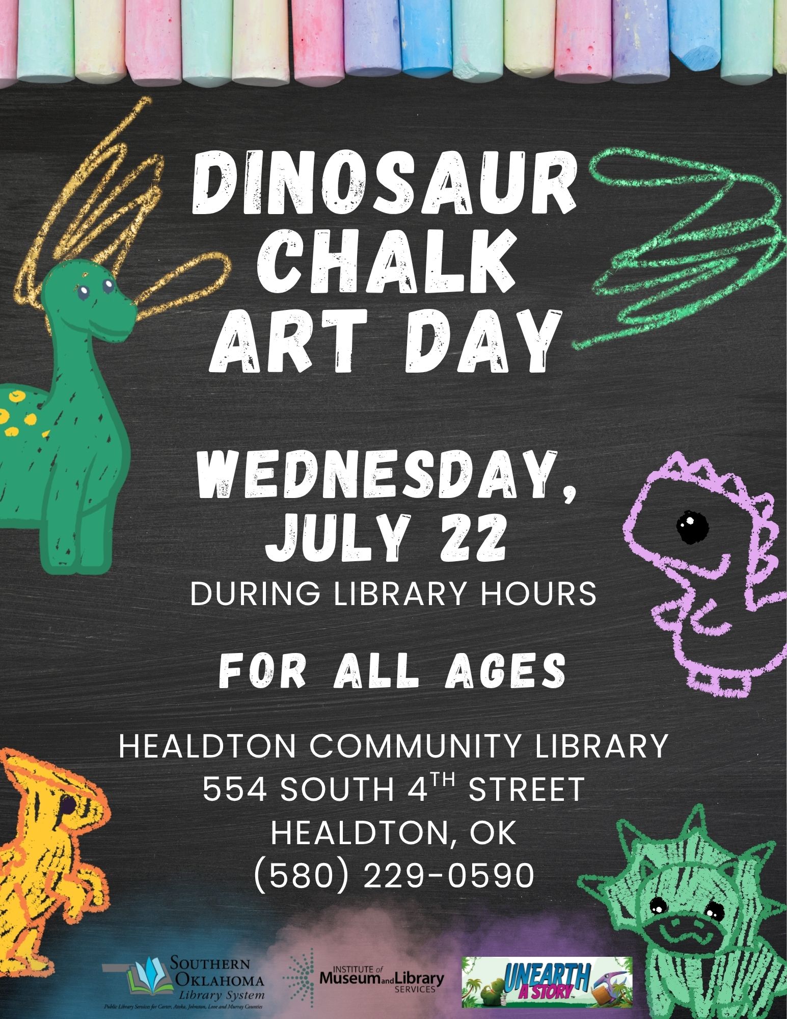 Dinosaur Chalk Art Day HCL Flyer SRP 2026