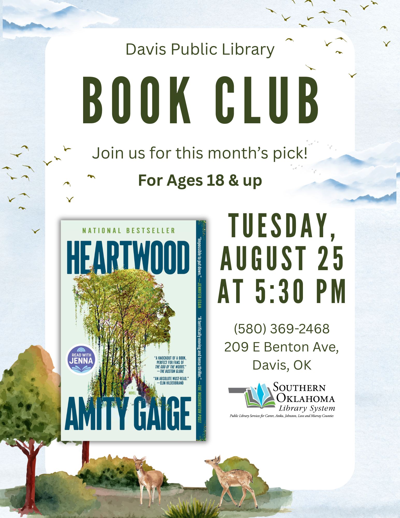 Book Club Heartwood DPL 2026 PR Flyer