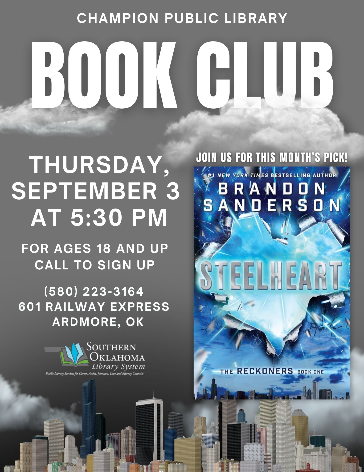 Book Club Steelheart CPL Flyer 2026