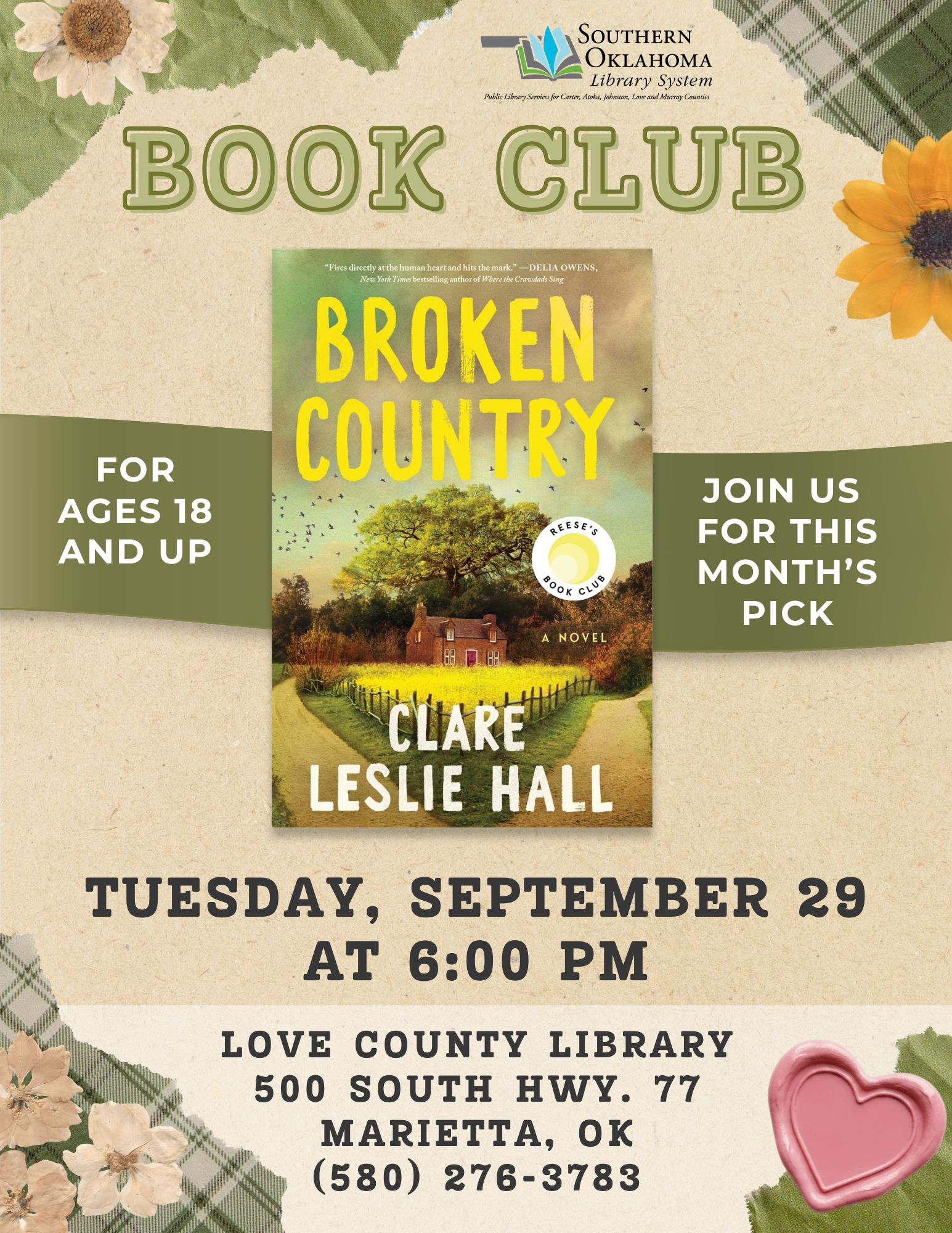 Broken Country Book Club LCL Flyer 2026