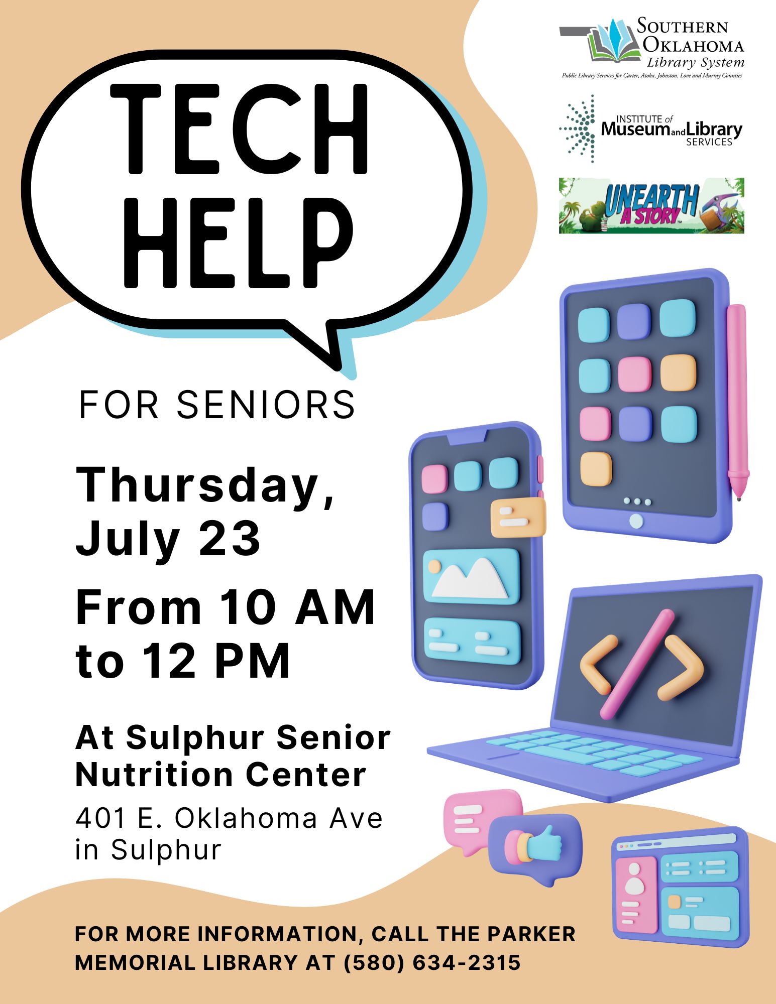Tech Help at Senior Center PML Flyer SRP 2026