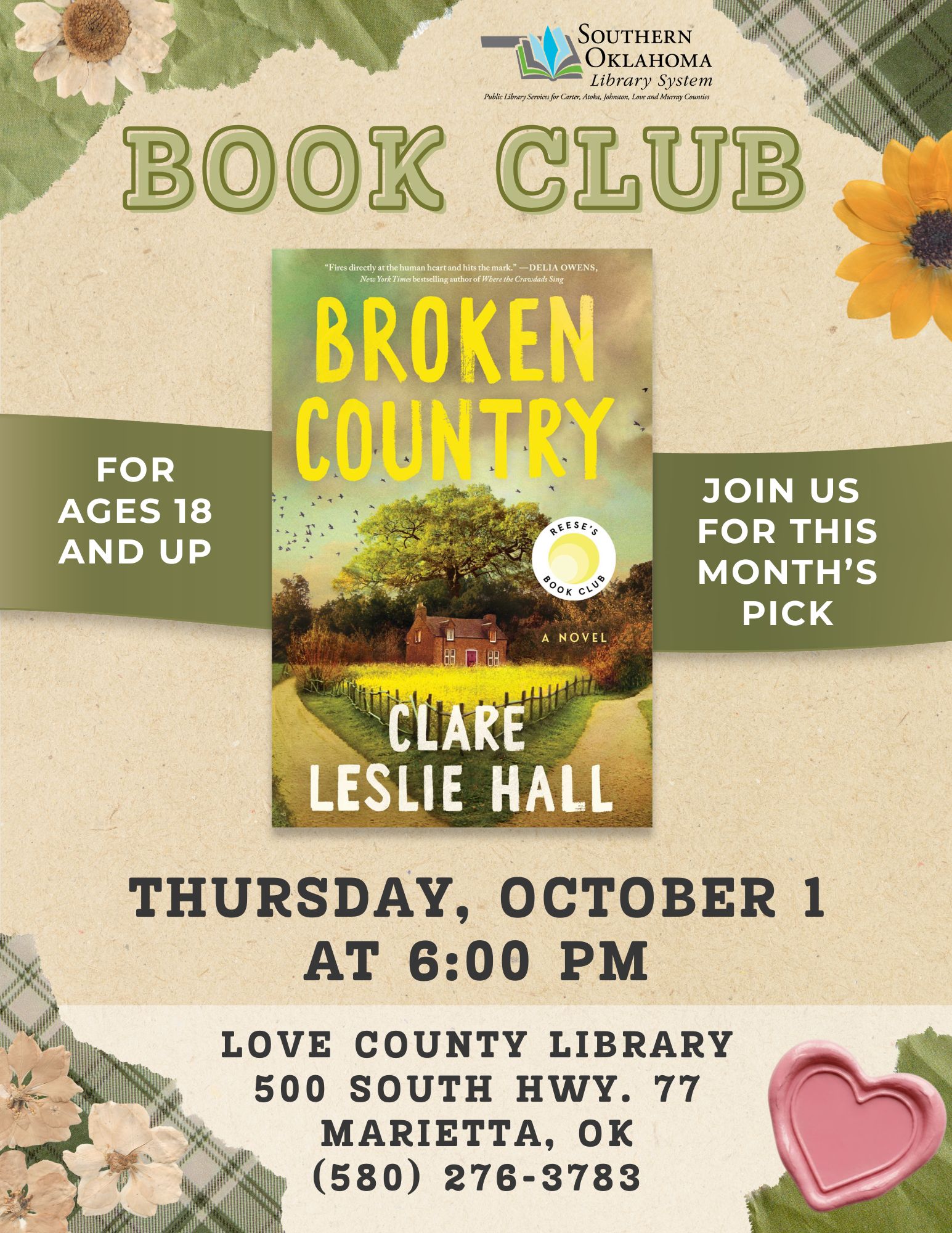 Updated Broken Country Book Club LCL Flyer 2026