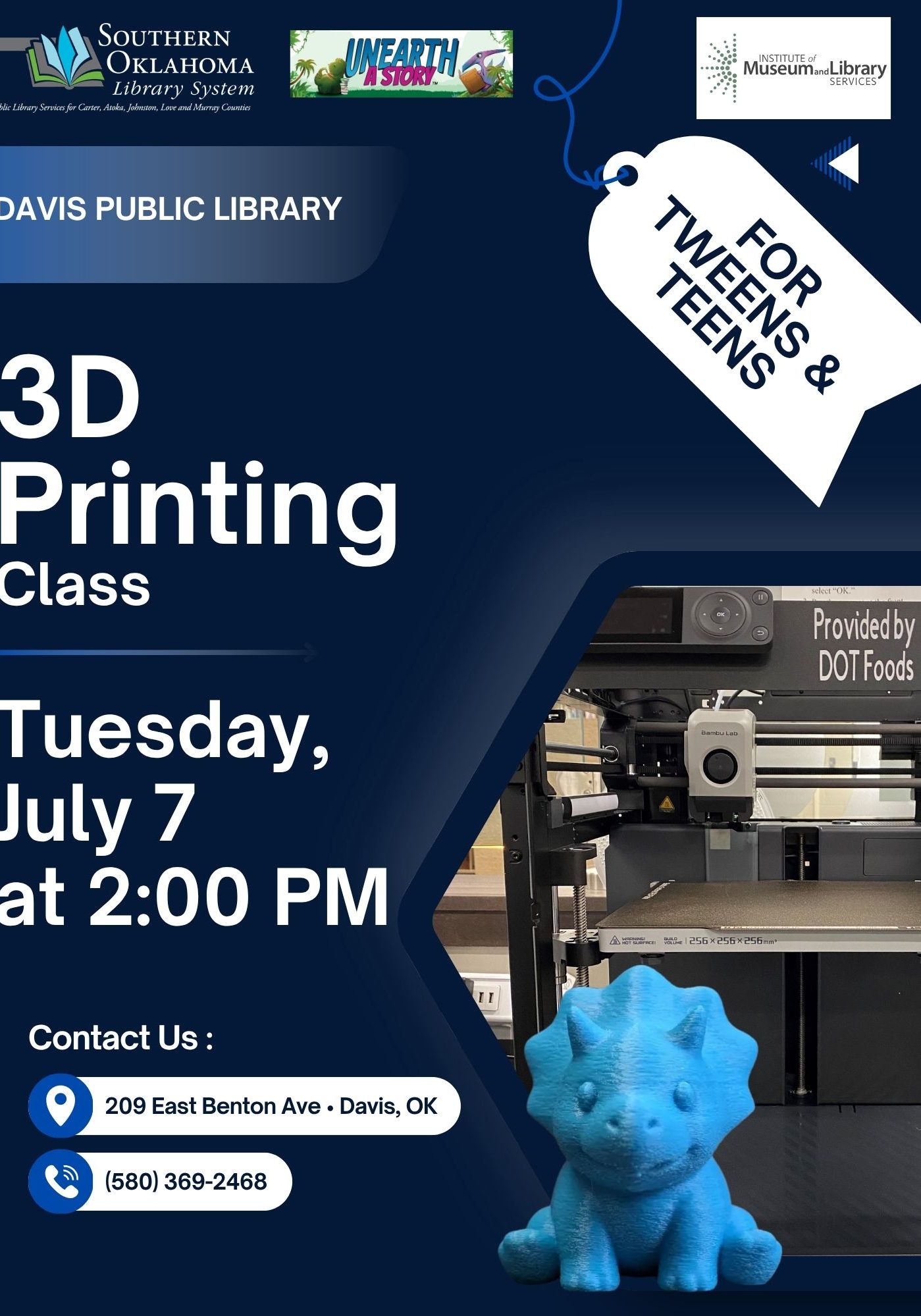 3D Printing Class DPL 2026 PR Flyer