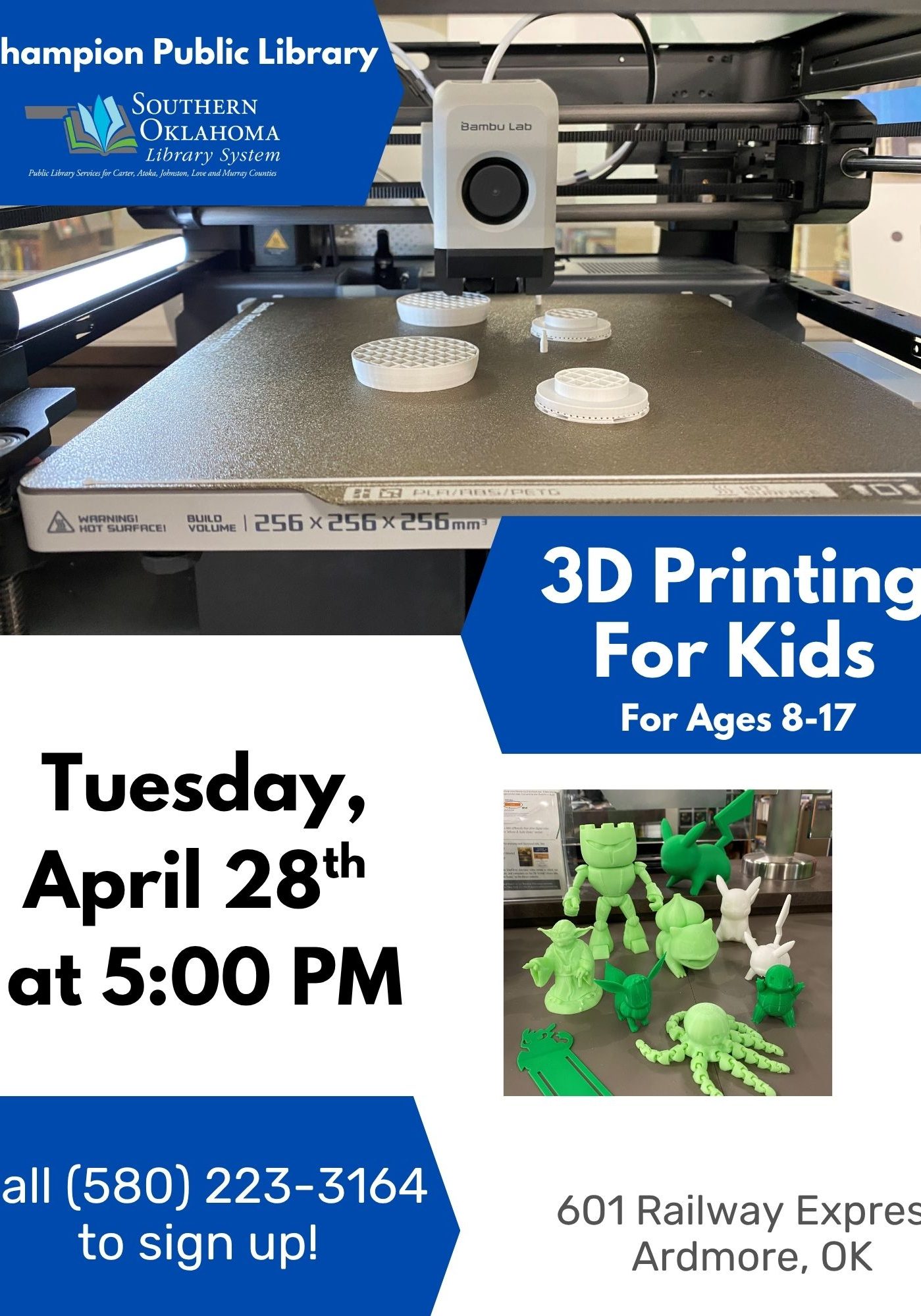3D Printing Class for Kids CPL April 2026