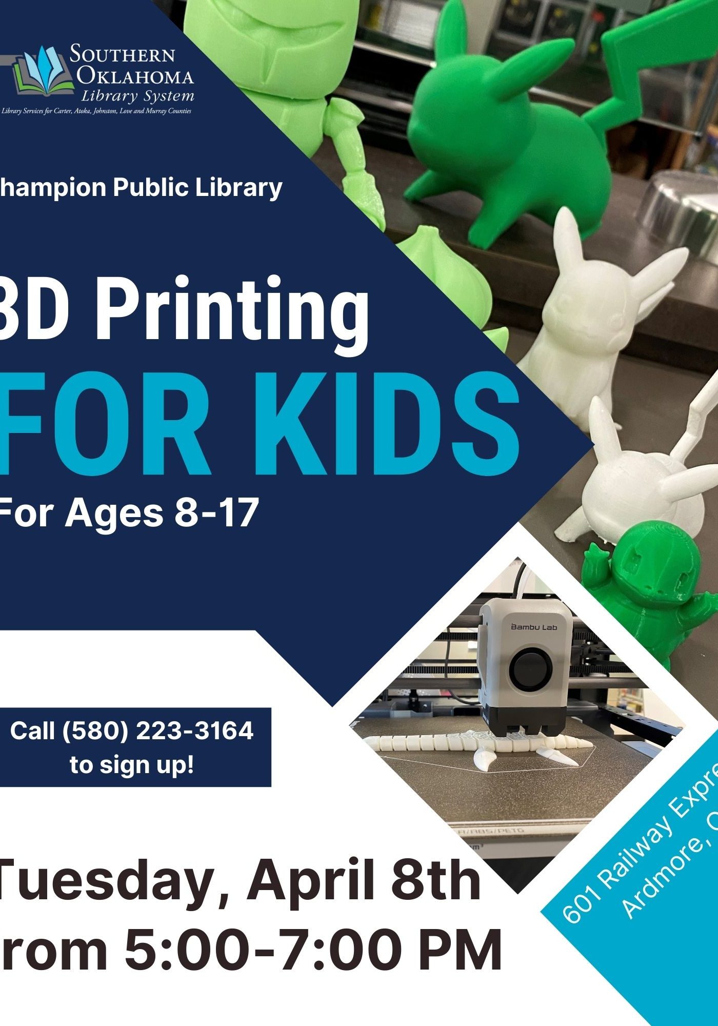 3D Printing for Kids April 2025 CPL PR Flyer