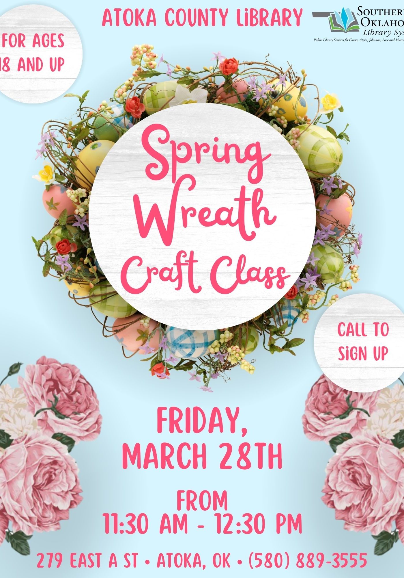 Adult Spring Wreath 2025 ACL PR Flyer