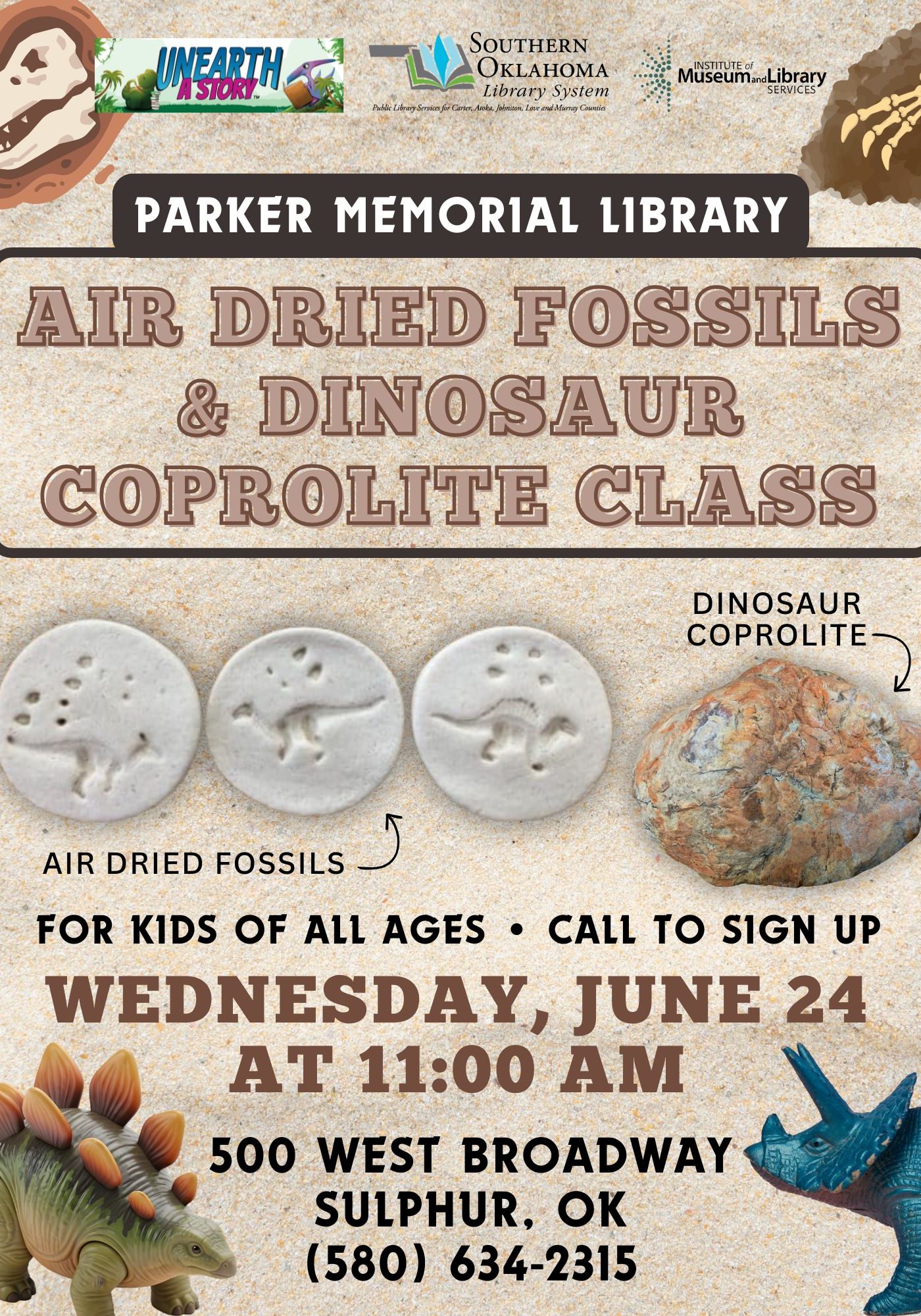 Air Dried Fossils & Dino Coprolite Class PML Flyer SRP 2026