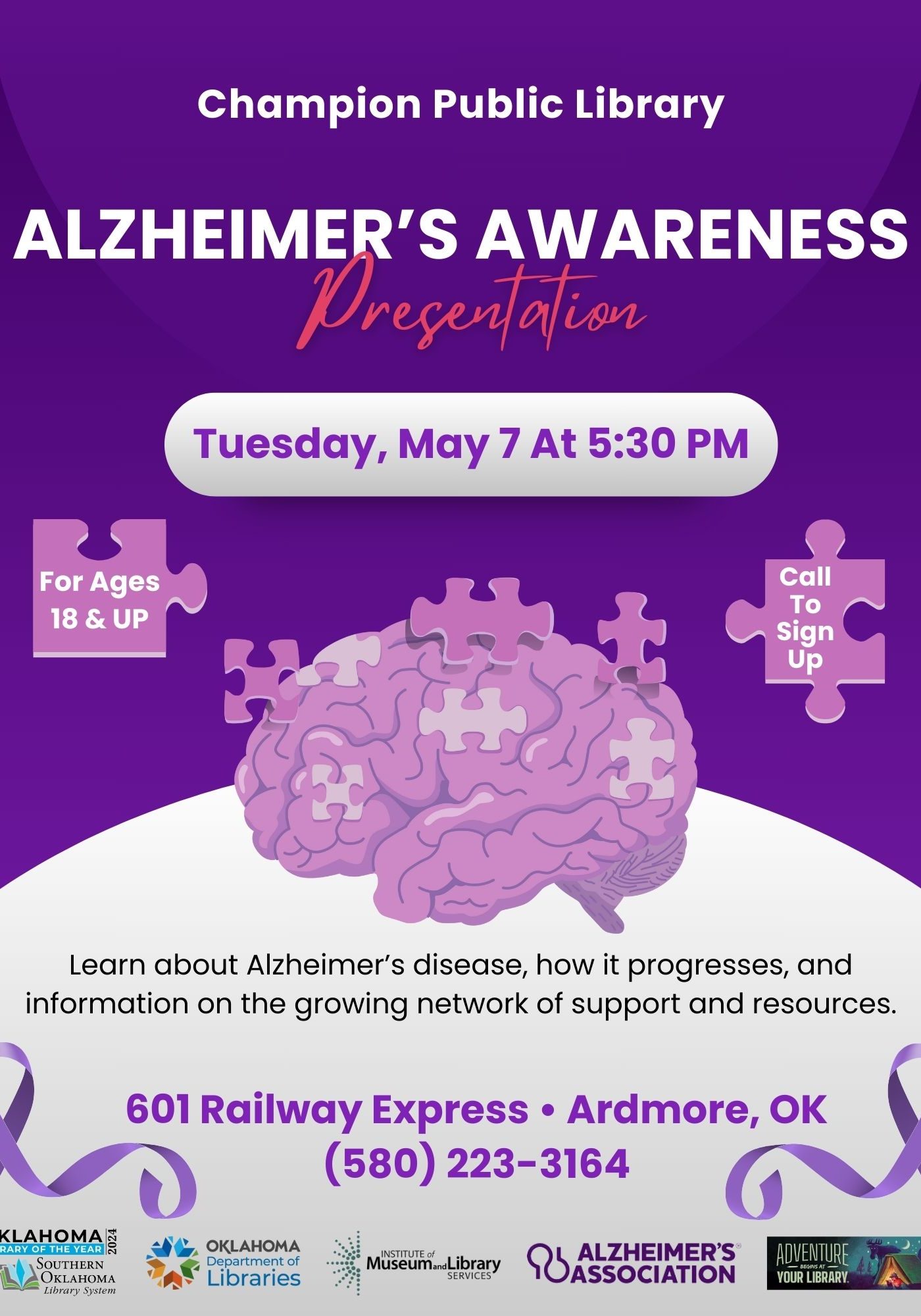 Alzheimer's Awareness CPL Flyer