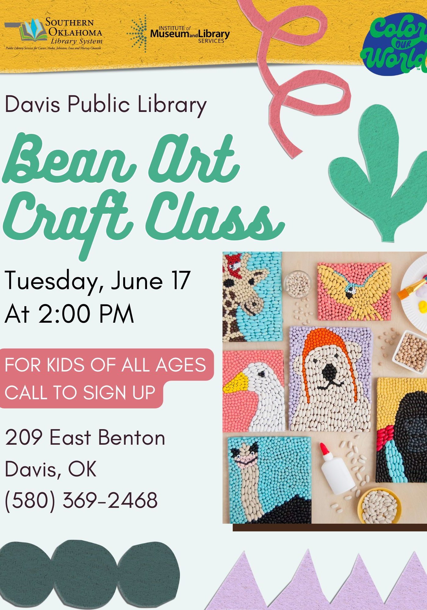 Bean Art Craft Class DPL Flyer SRP 2025