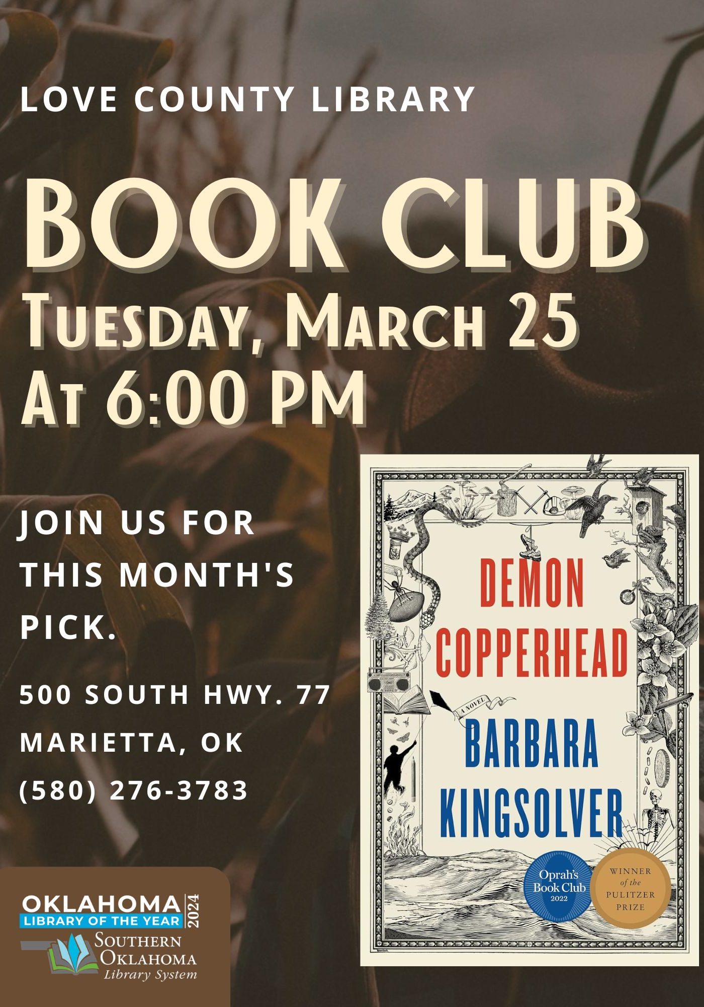 Book Club Demon Copperhead LCL Flyer 2025