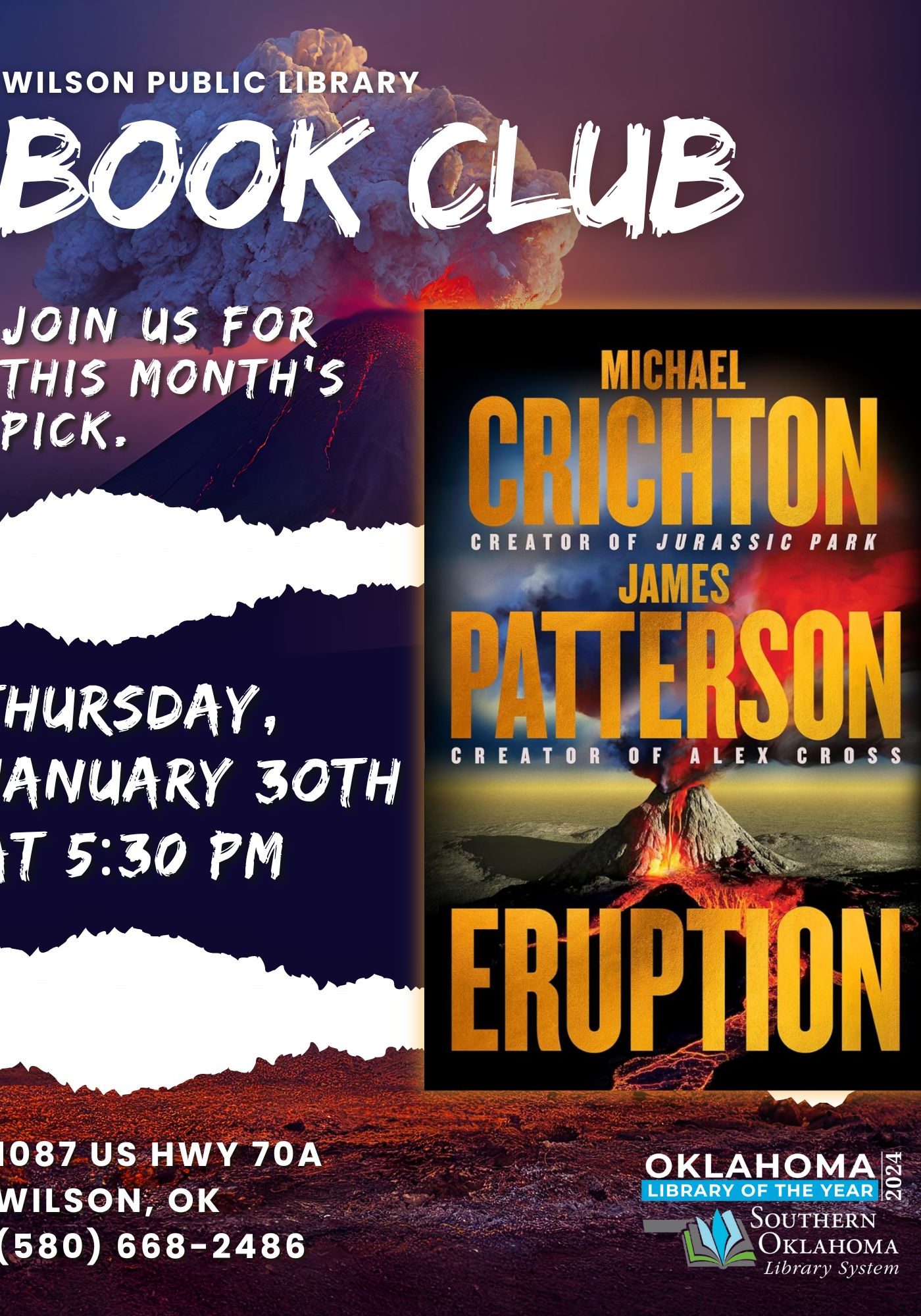 Book Club Eruption WPL Flyer 2024