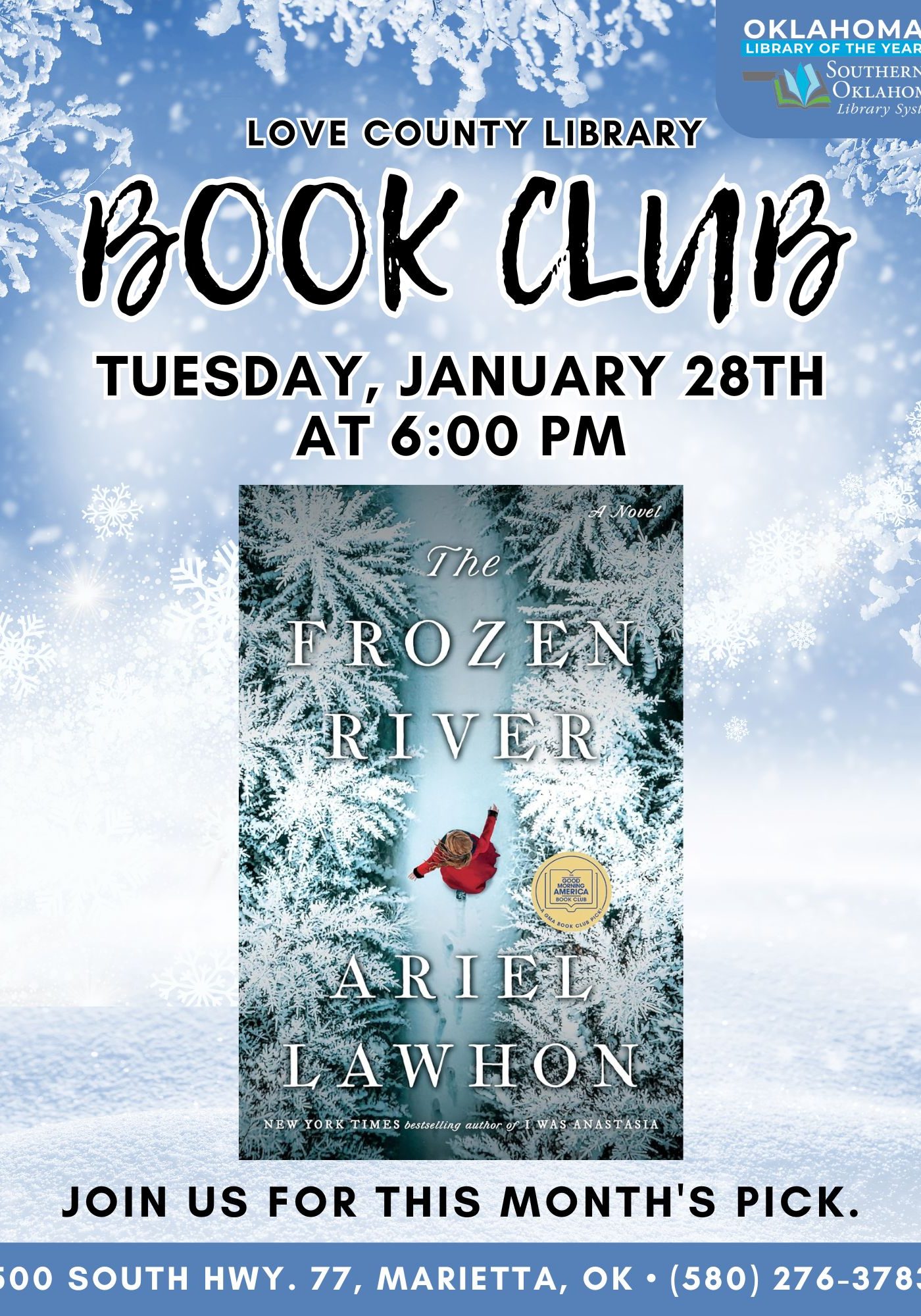 Book Club Frozen River LCL Flyer 2024