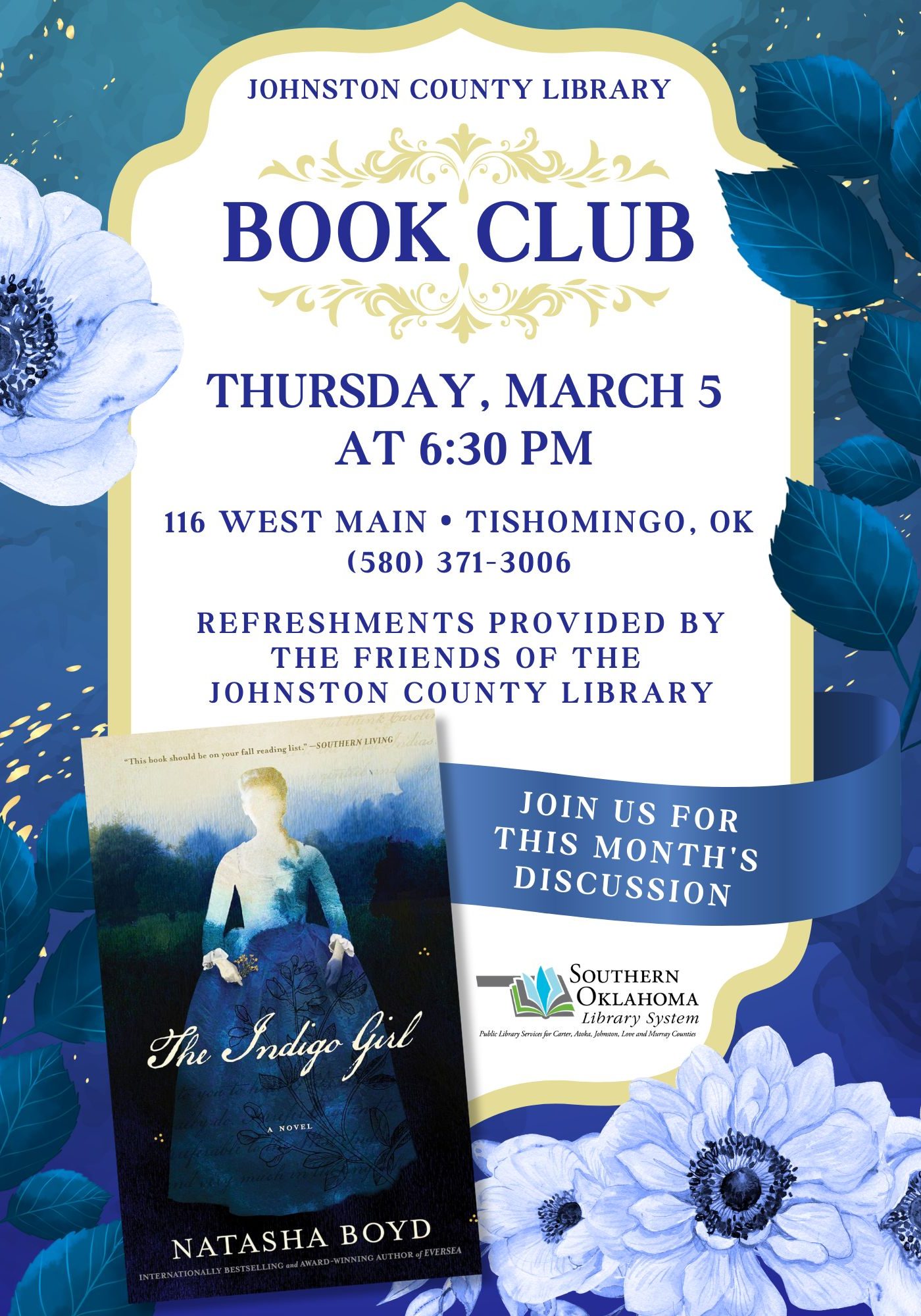 Book Club Indigo Girl JCL Flyer 2026