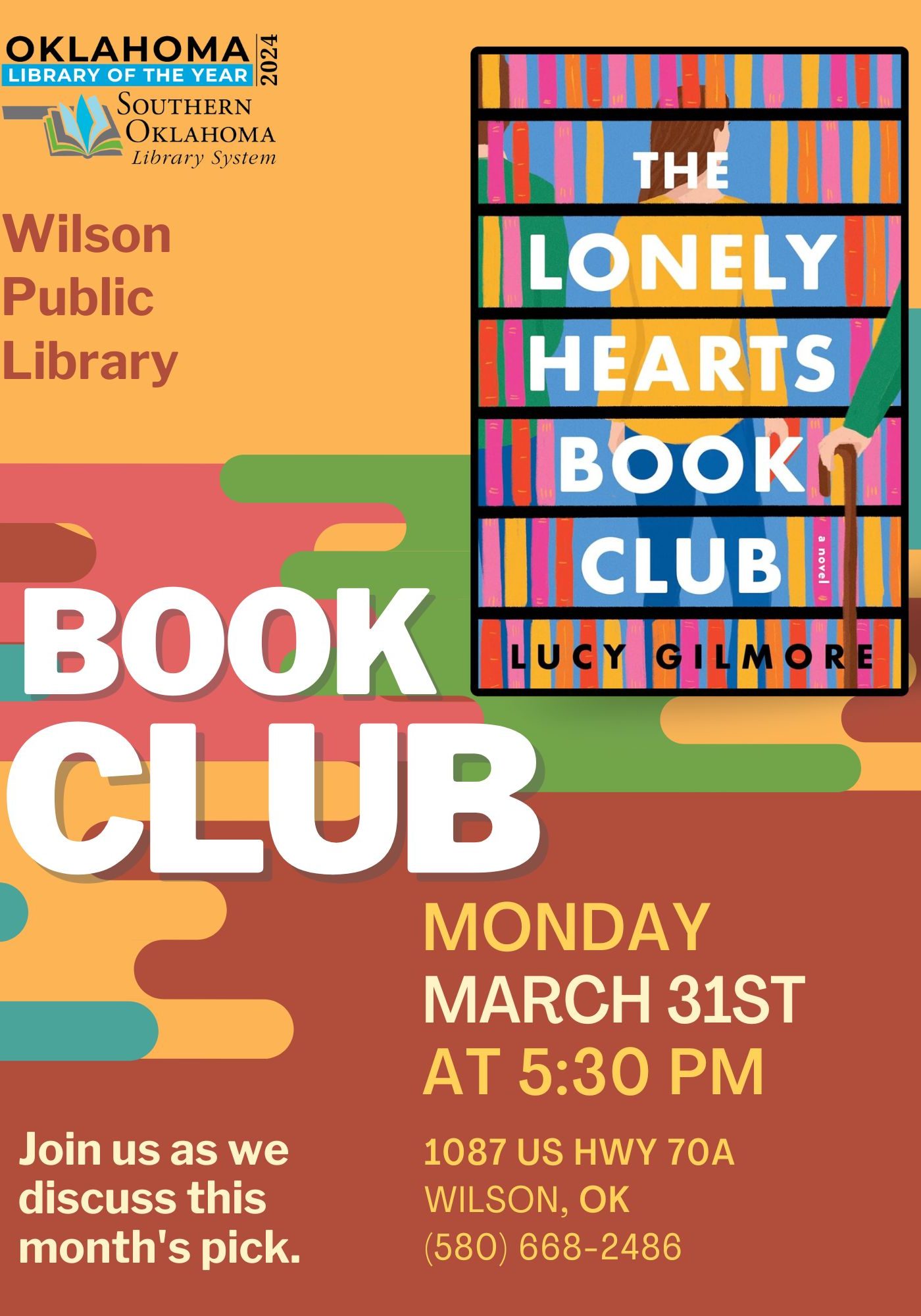 Book Club Lonely Hearts WPL Flyer