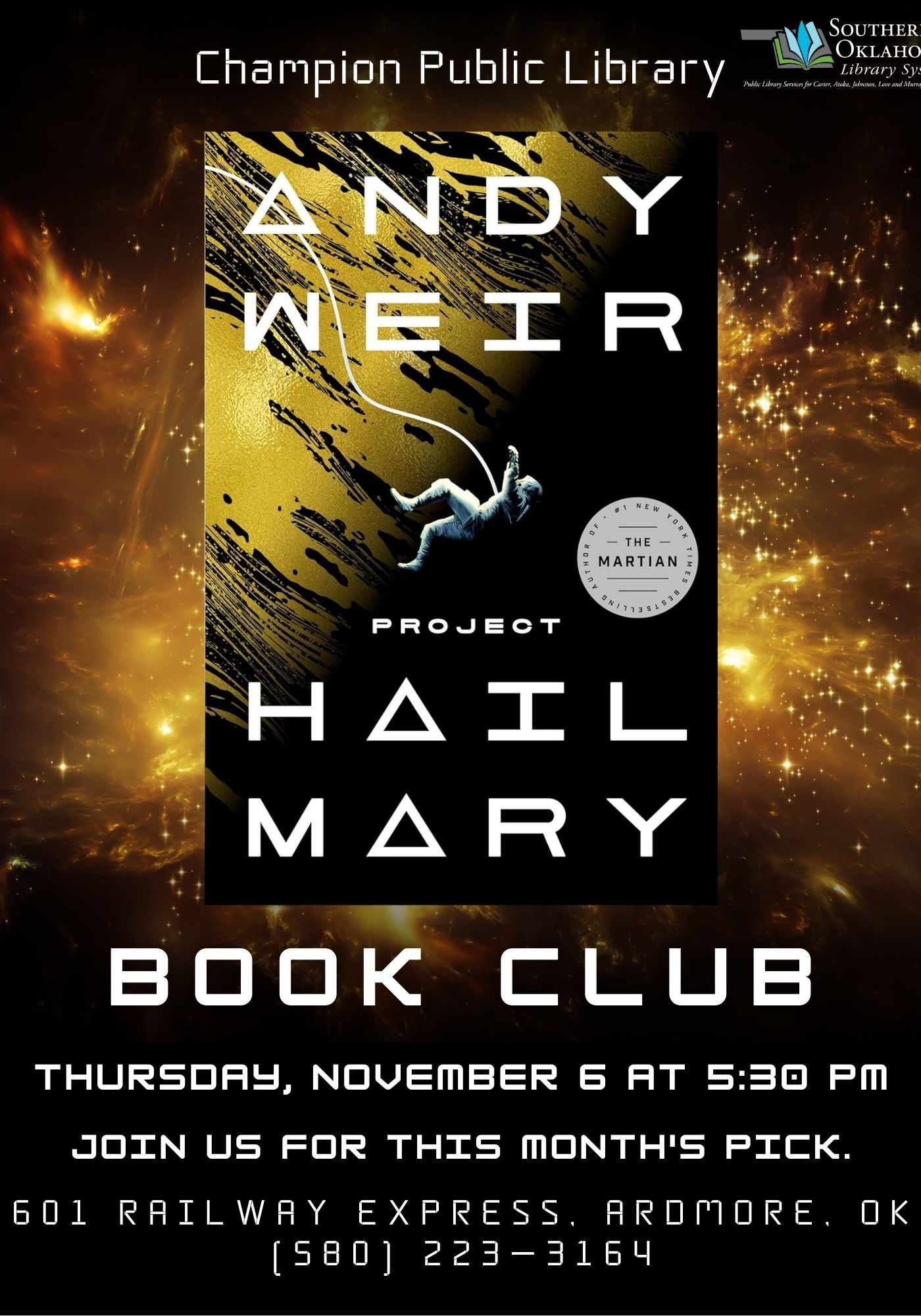 Book Club Project Hail Mary CPL Flyer 2025