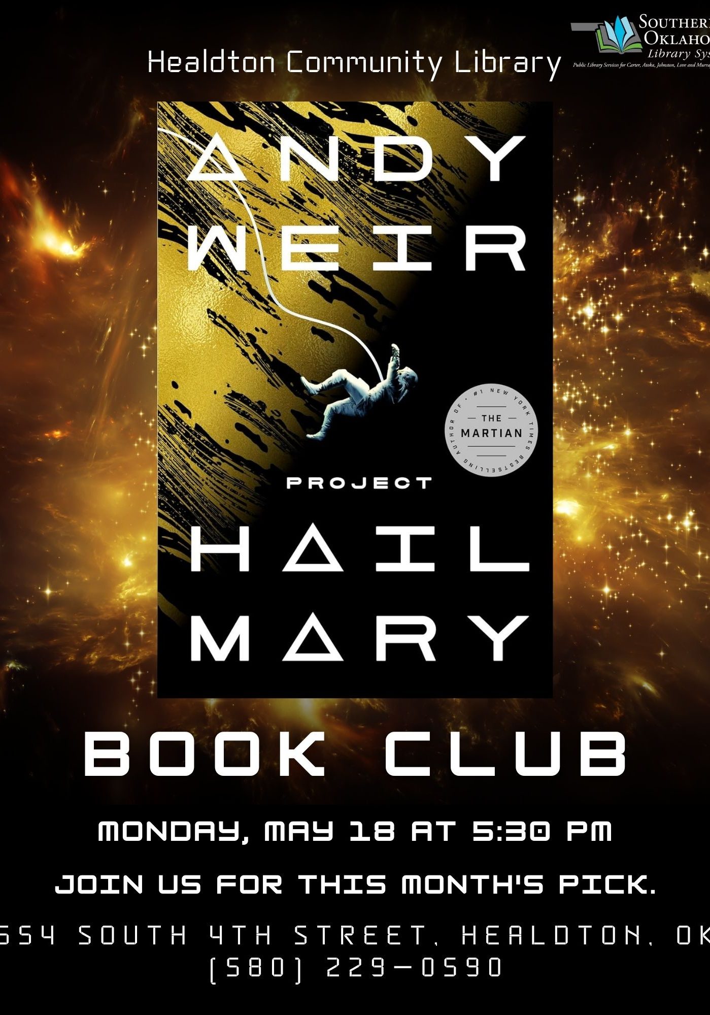 Book Club Project Hail Mary HCL Flyer 2025