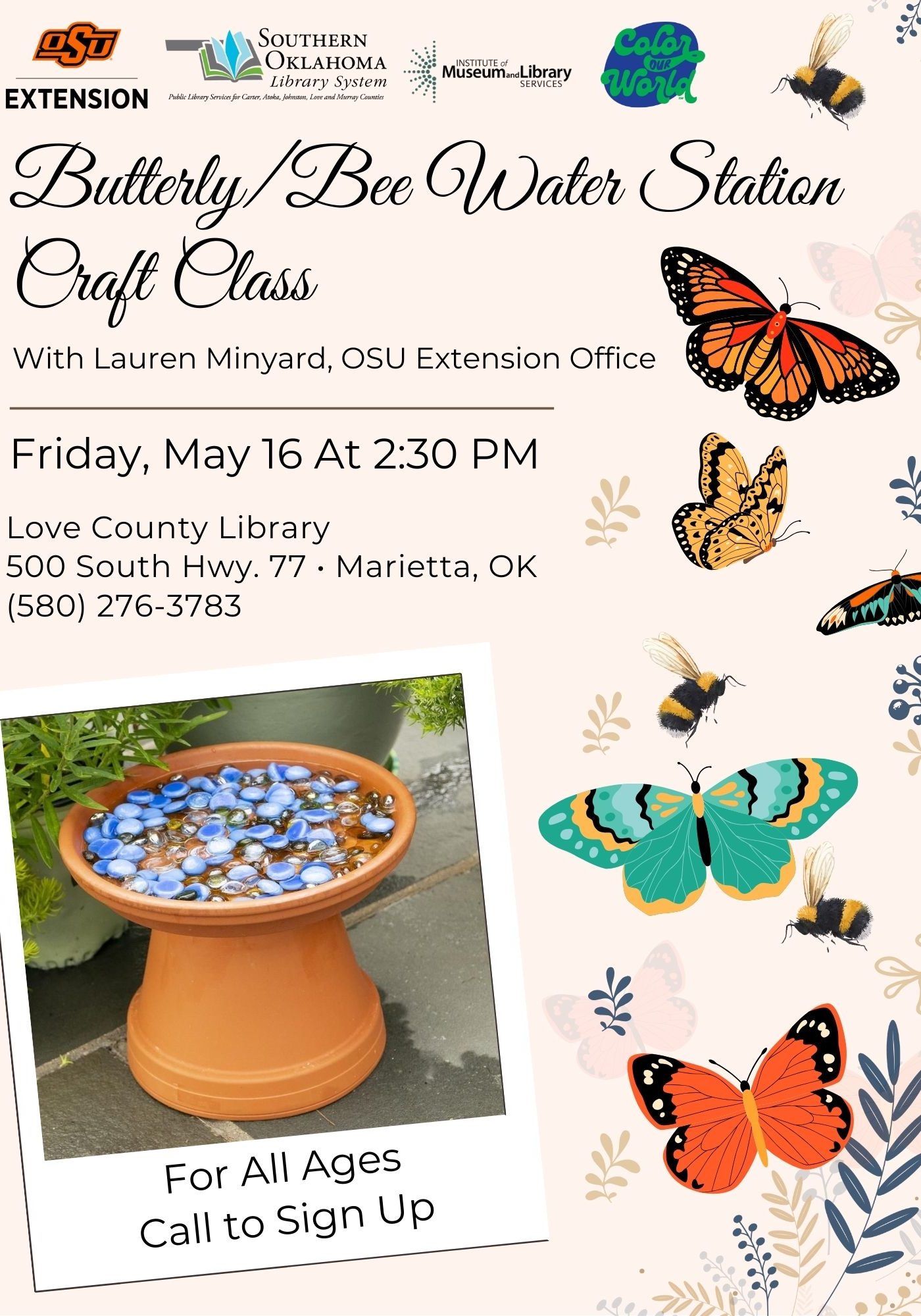 Butterfly-Bee Water Station Craft LCL Flyer SRP 2025