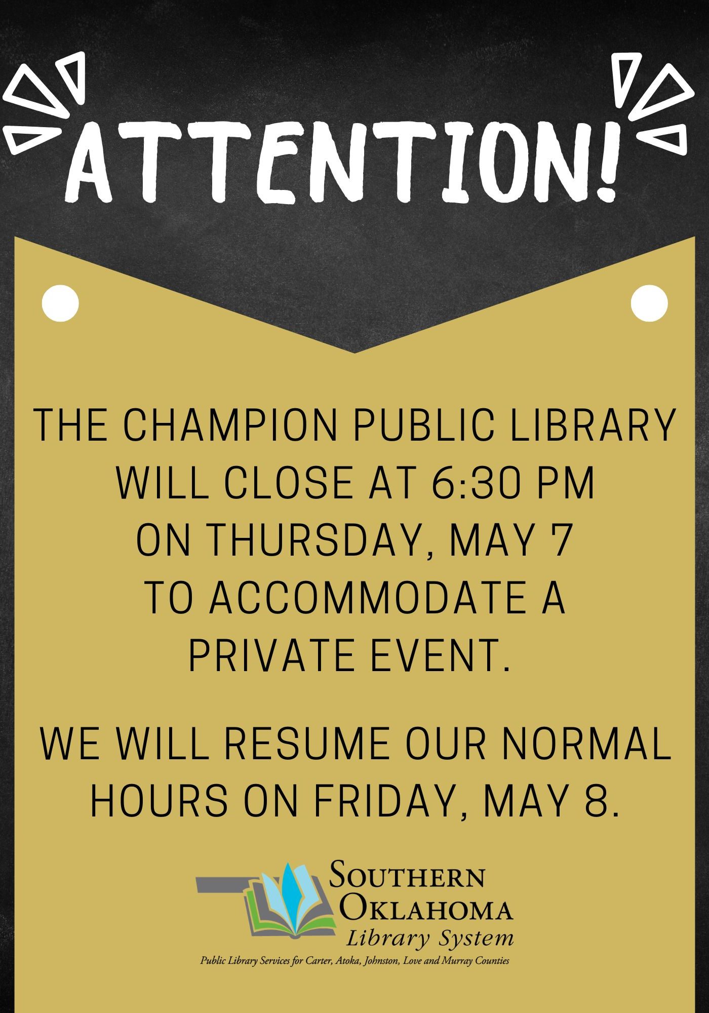 CPL Closed for Event Flyer 2026