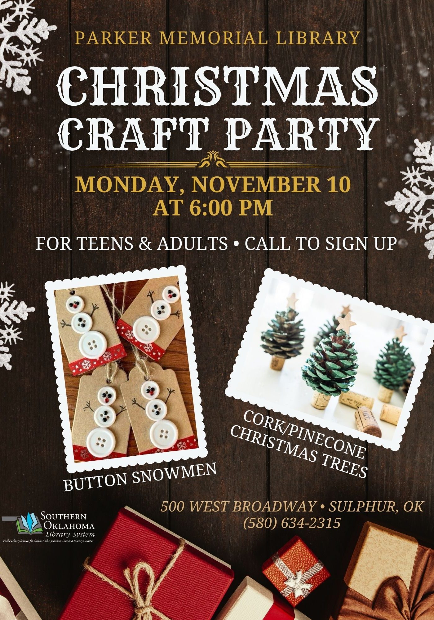 Christmas Craft Party PML Flyer 2025