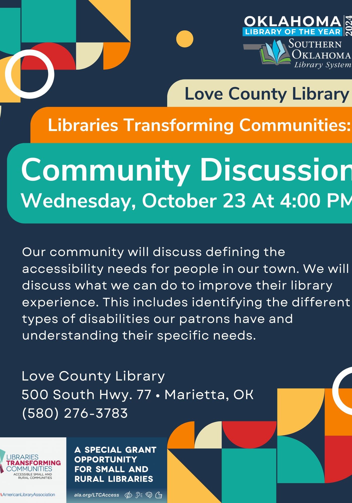 Community Discussion Meeting LCL Flyer OCT